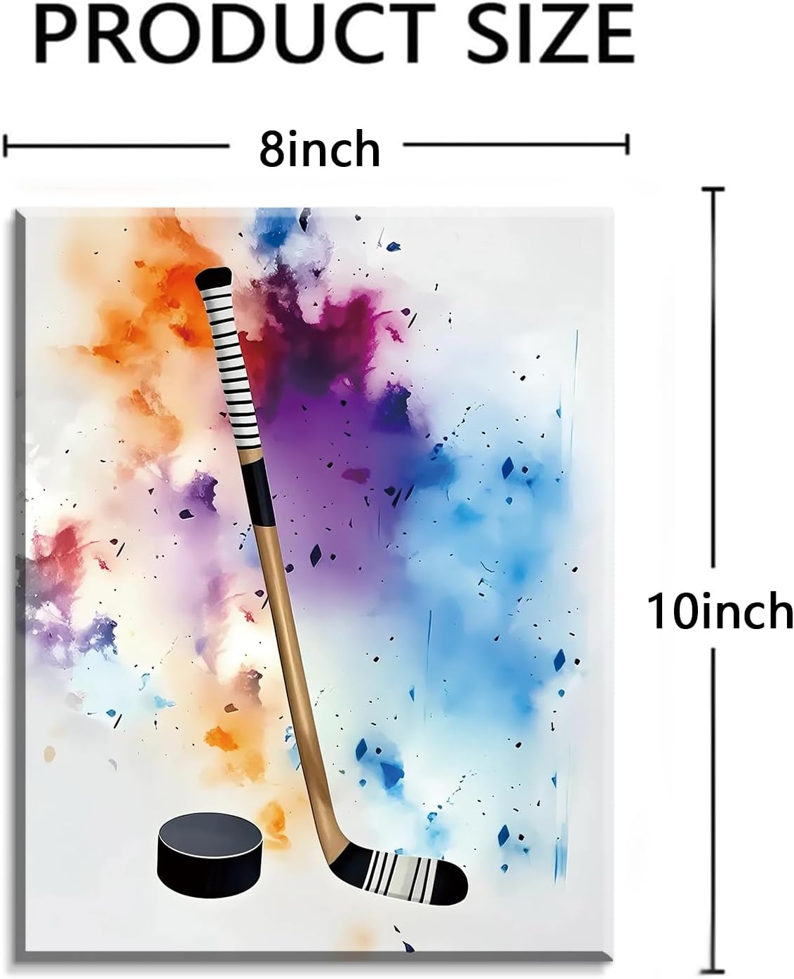 Hockey Wall Art Canvas Prints Boys Room Wall Decor,Watercolor Framed Art Poster Nursery Sports Aesthetics Decoration Set of 3 (12"x16")