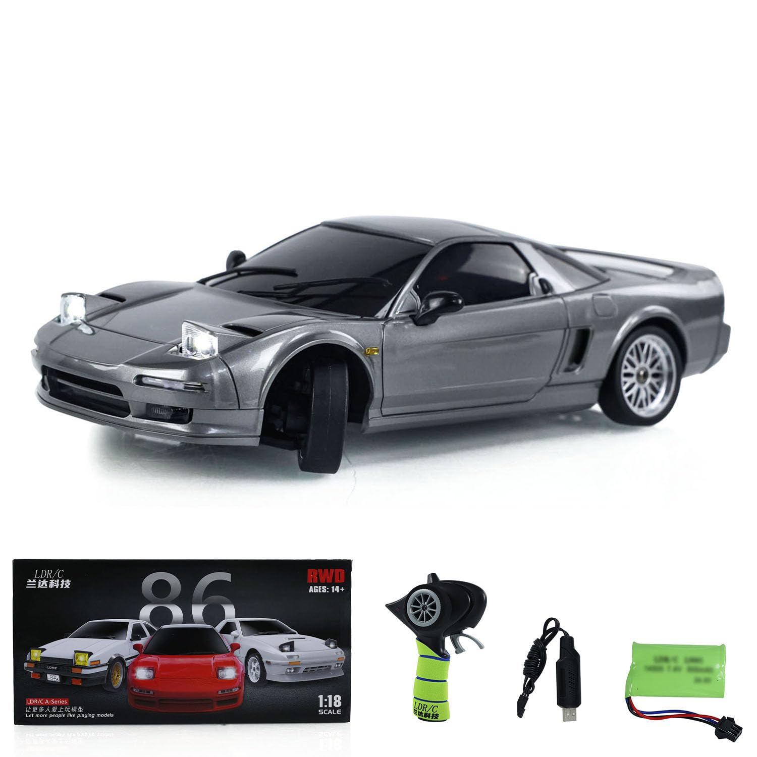 1/18 RWD RC Carreras Coche Drift Coche 4x2 Vehículos Eléctricos Modelo Giroscopio LDRC LD1803 para adultos