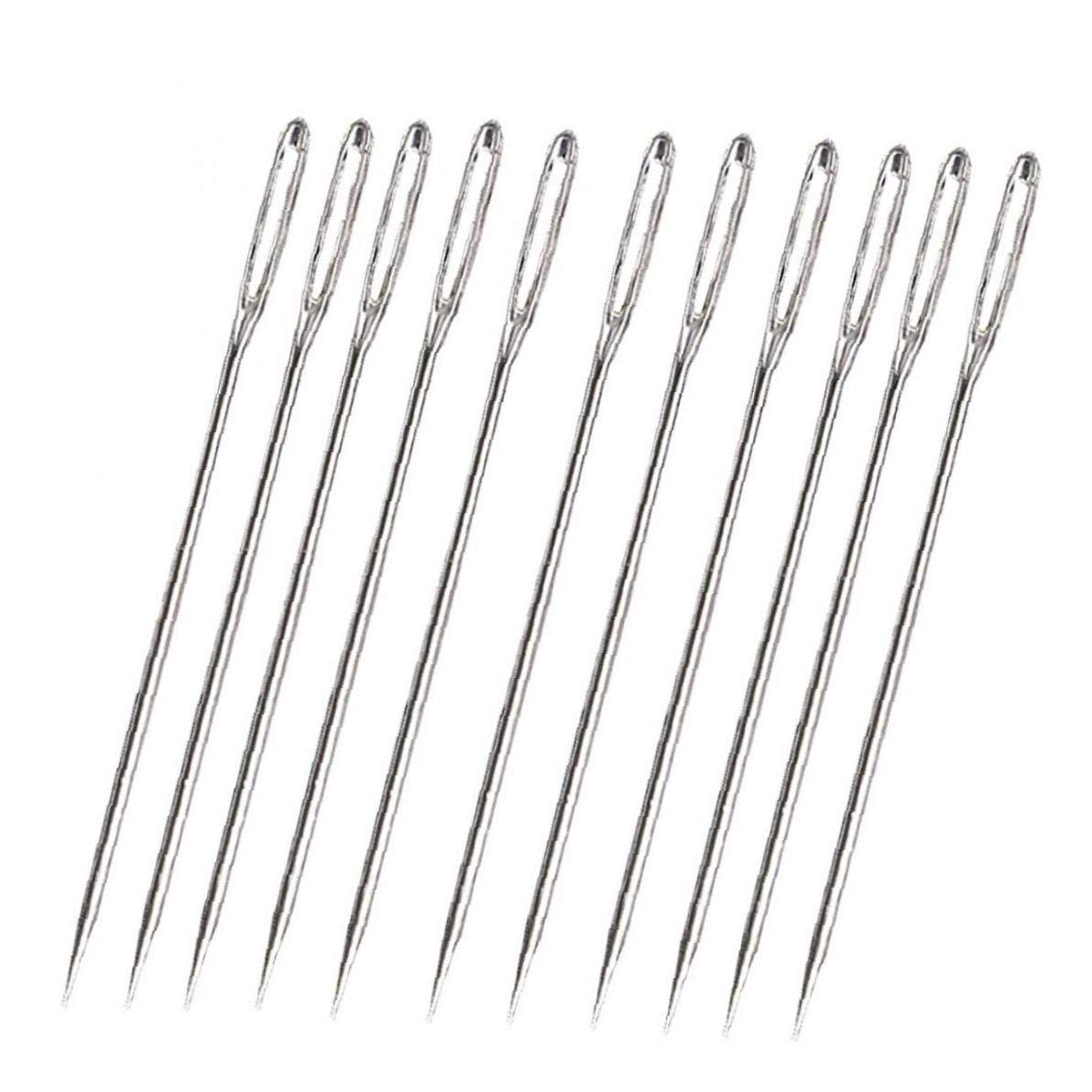 Onsinic 30Pcs/Set Large Eye Needles Leather Sewing Needles Stainless Steel Needle Embroidery Tapestry Hand Sewing Accessories
