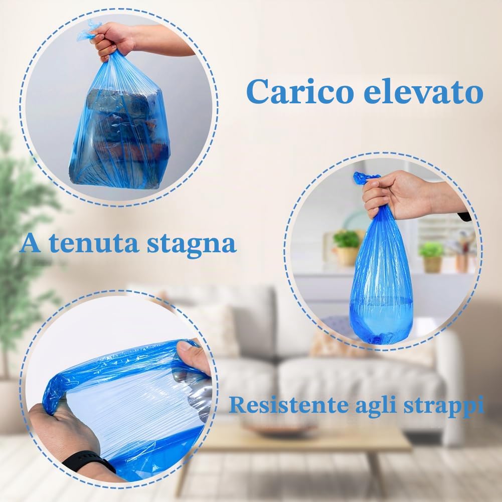 15 Pezzi Ricarica Mangiapannolini,4.5M Sacchetti Mangiapannolini,Pannolino Sacchetti di Ricarica Antiodore Compatibile con la Maggior parte dei Secchi a Film Continuo Standard (Blu)