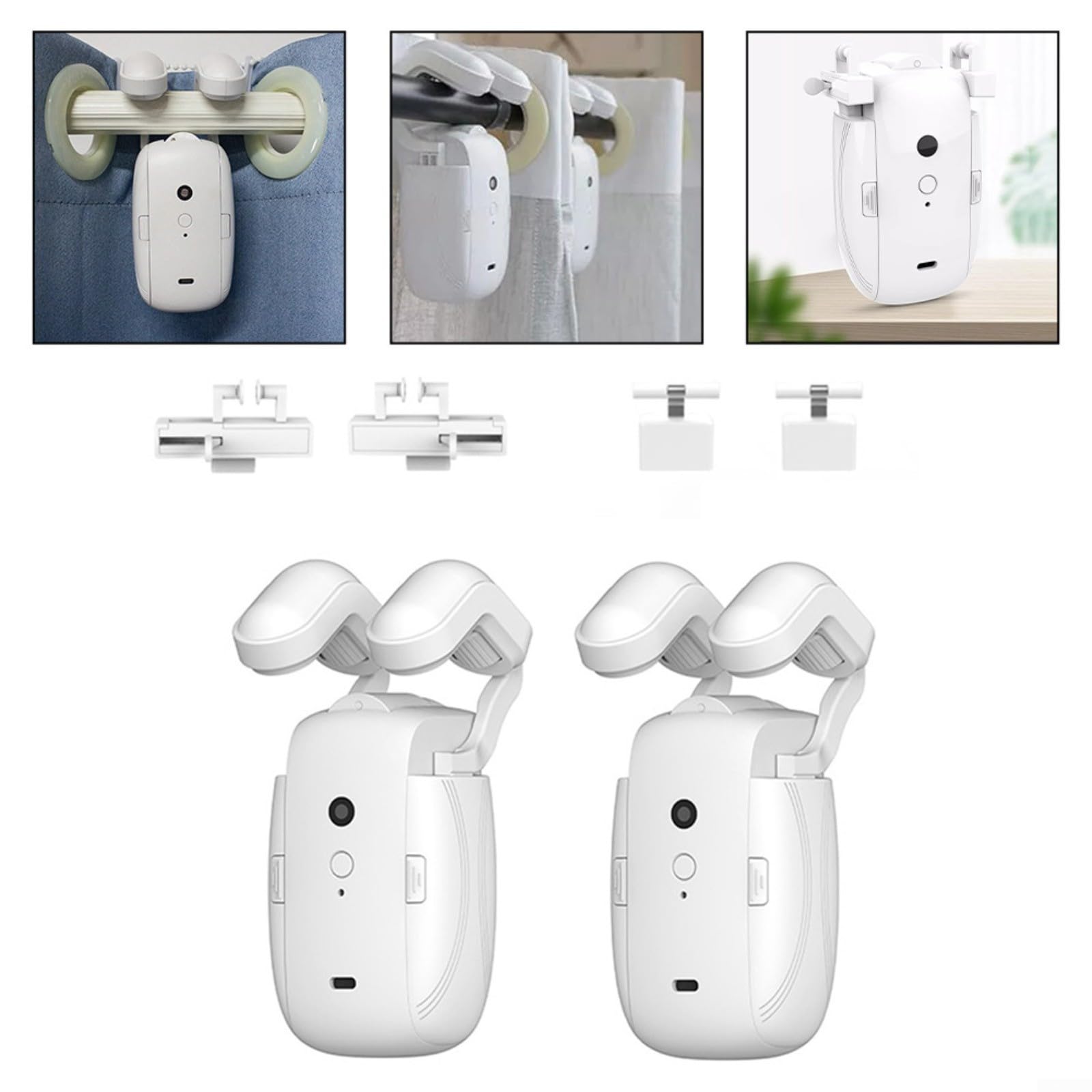 Rideaux électriques, rail de rideau électrique, pour TUYA Bluetooth Smart rideaux robots 3 en 1 pour barre romaine T/U rail (2 pièces)