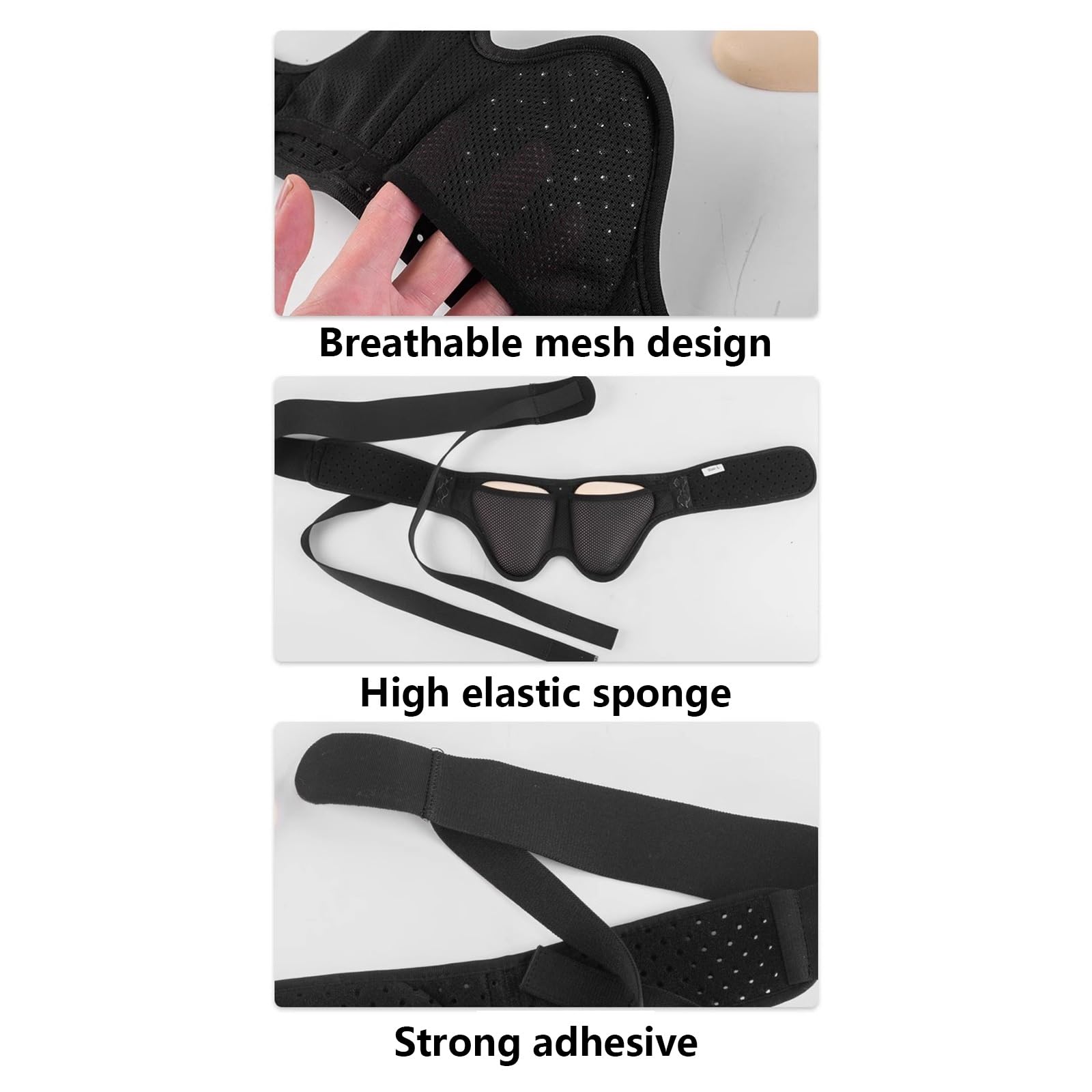 Ernia Inguinale Uomo, Cinto Erniario, Fascia Ernia Ombelicale, Cuscinetto Compressione Rimovibile Cinturino Inguinale Regolabile con Tessuto Traspirante Nido D'ape Per Alleviare Il Disagio ernia(Black