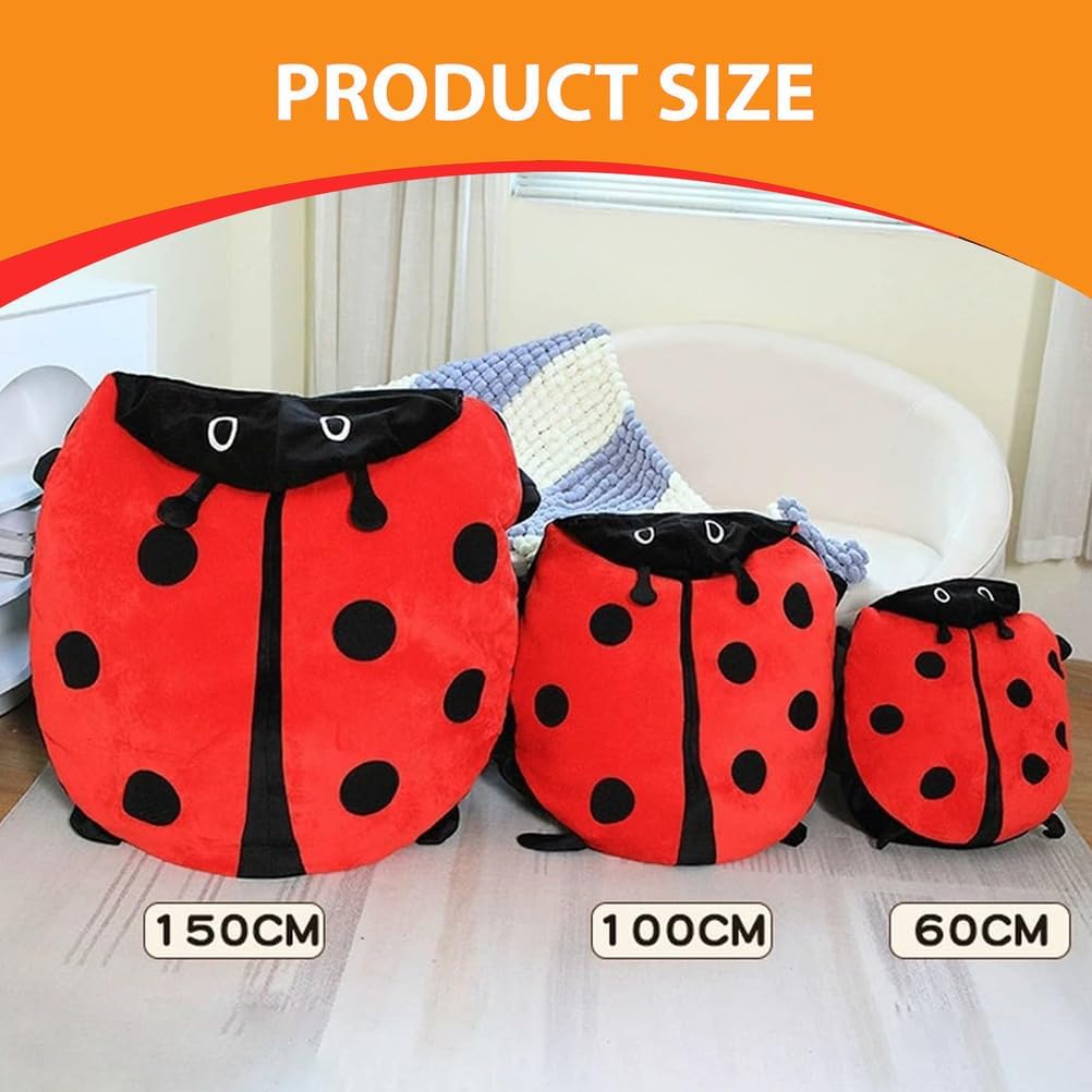 Wearable Ladybug Pillow, Big Lady Bug Wearable Pillow, Removable Oversized Stuffed Decorative Plush Pillows, Cute Cute Warm Body Pillows for Children and Adults,100cm/39in