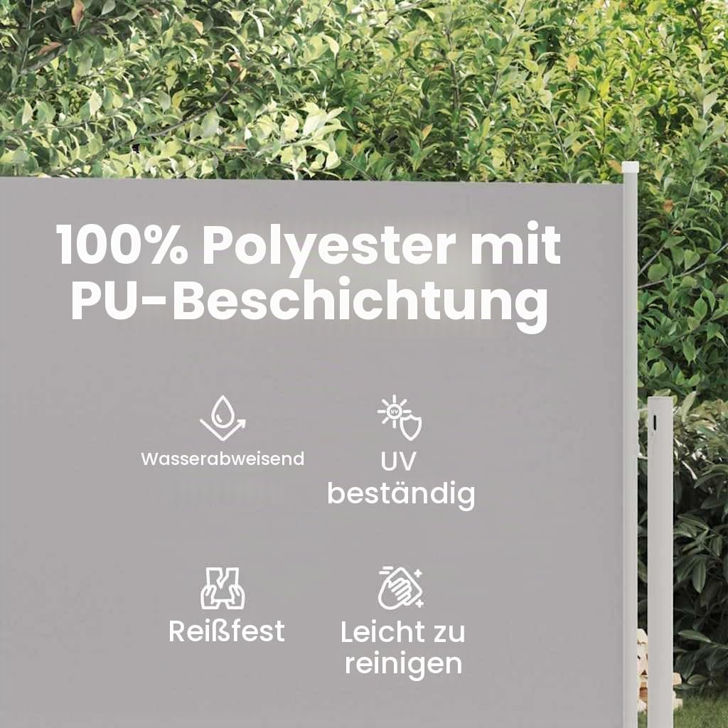 vidaXL Ausziehbare Seitenmarkise 140x314 cm Grau