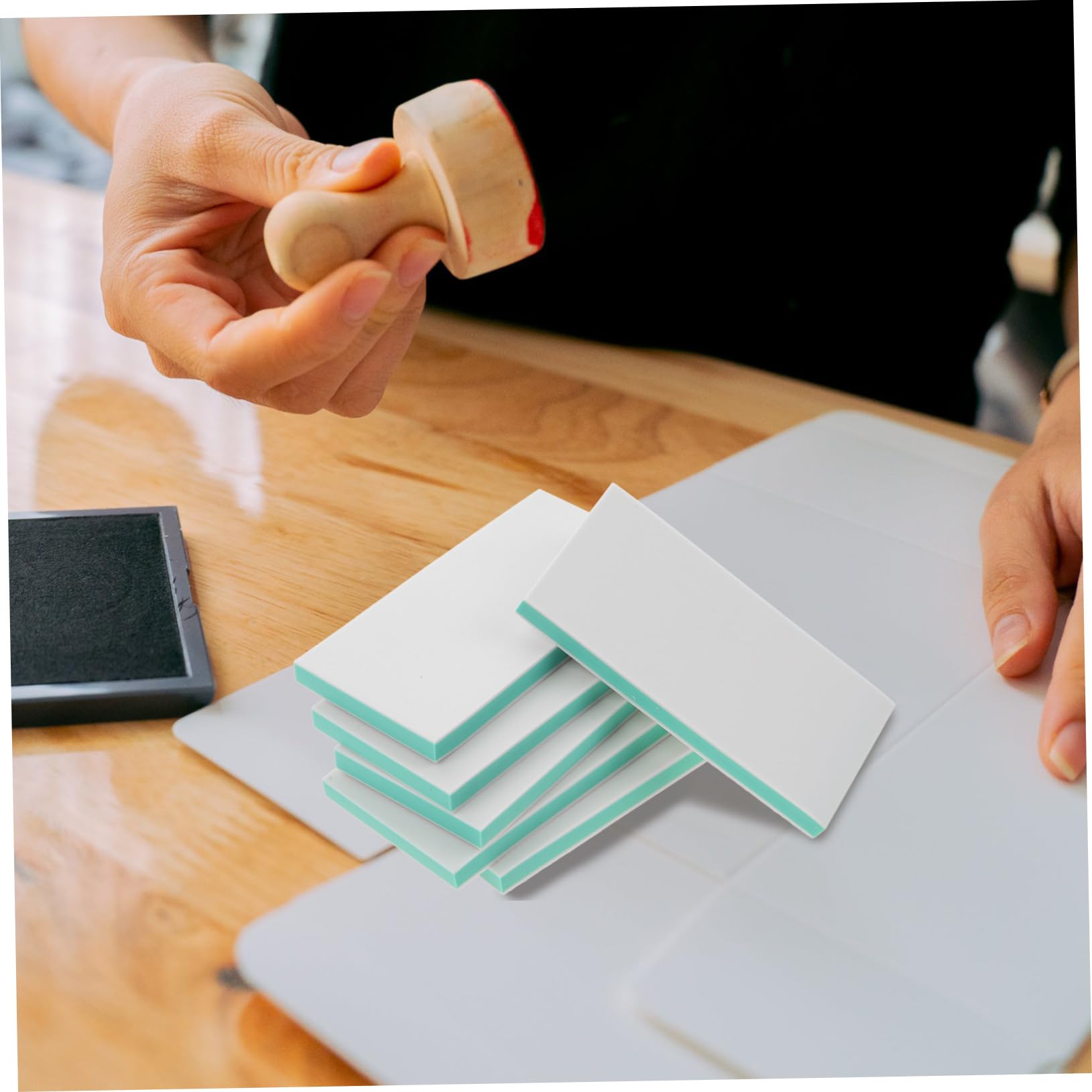 ARTIBETTER 6pcs Rubber Stamp Press for Shape Carve Brick Decorative Emboss Pads Carving Stamping Printmaking Make Material Blocks Stamps Supplies Sculpture Printing Tools Eraser