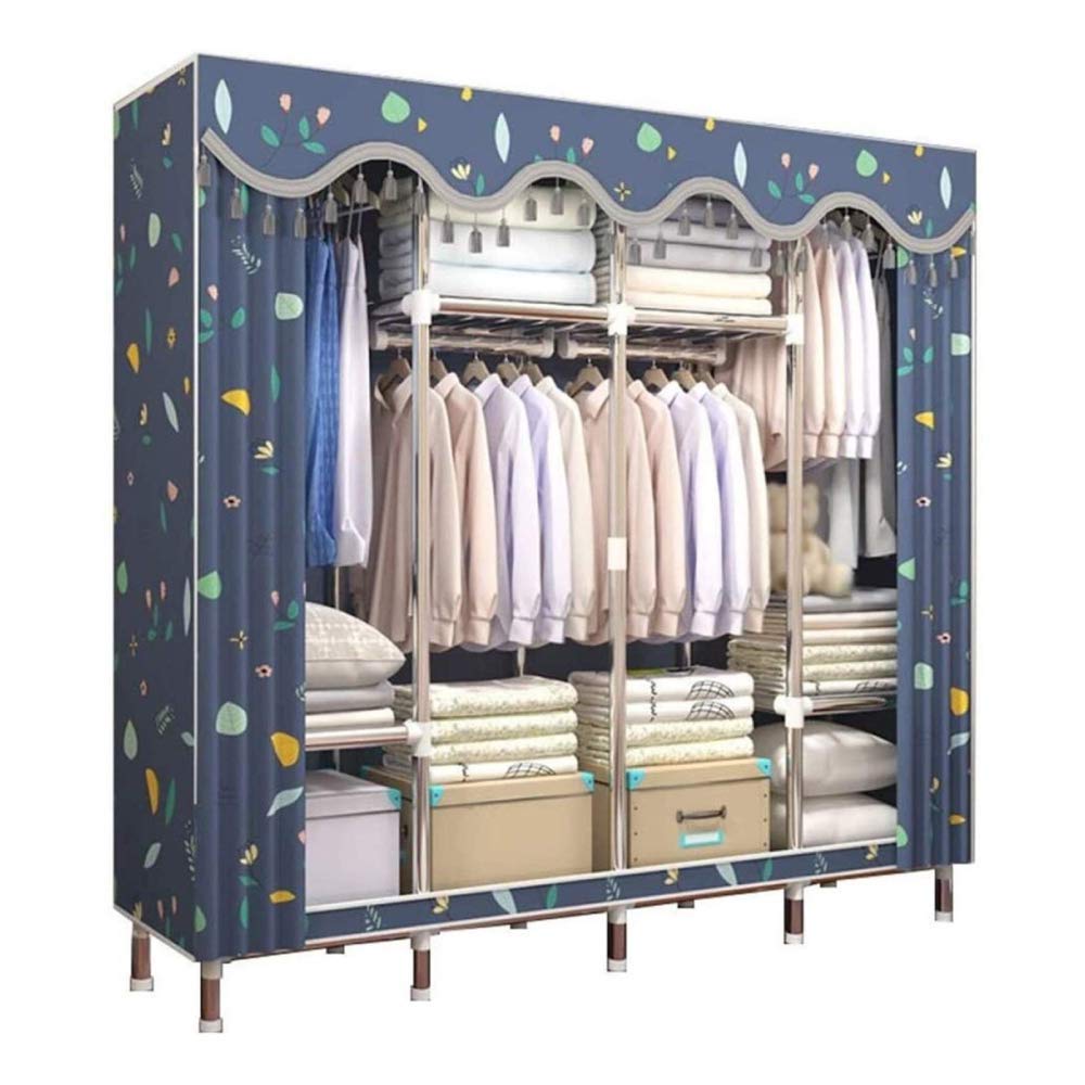 Armoire penderie portable en tissu avec penderie solide pour rangement de vêtements
