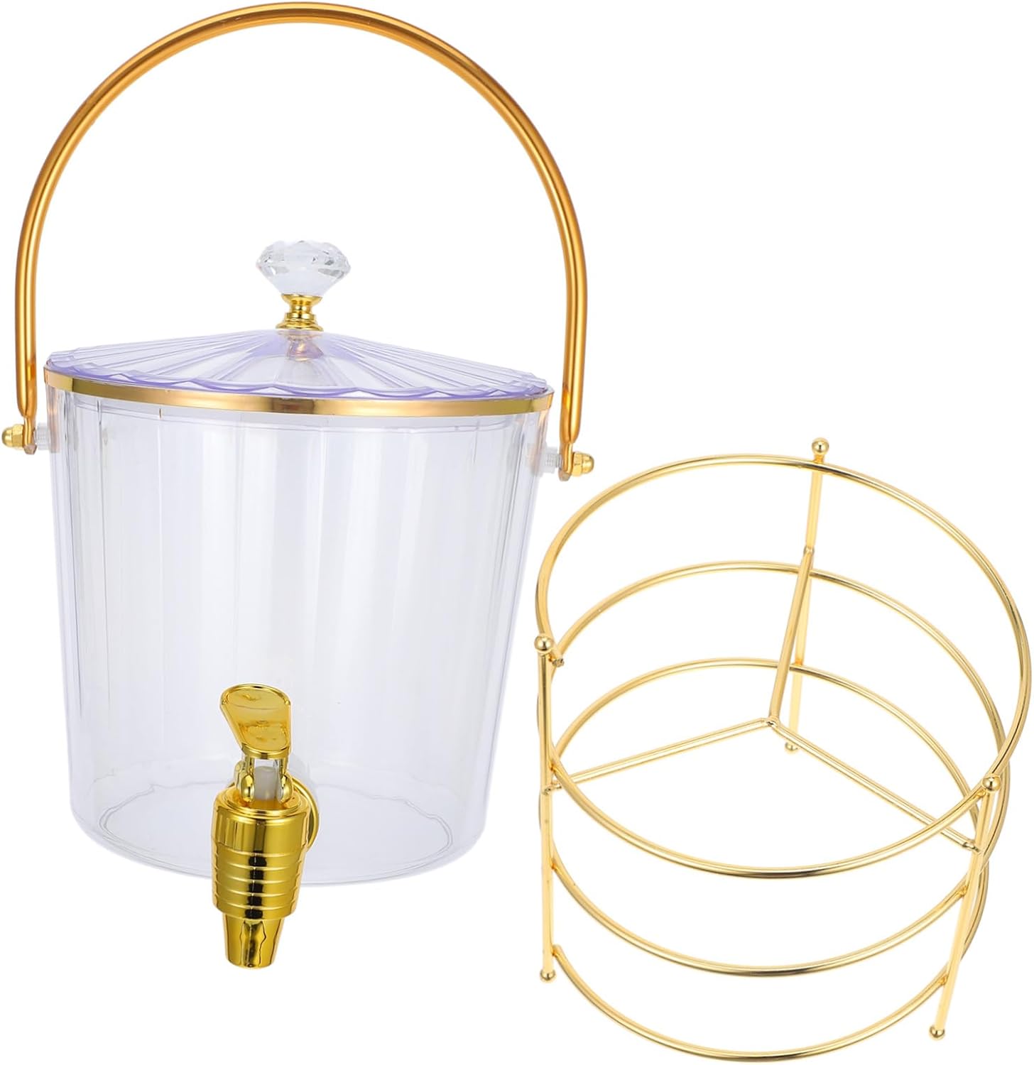 Ciieeo 1set Versatile Beverage Dispenser with Spigot and Stand Portable Pitcher for Fruit Tea Beer and More Modern Design and Construction with Lid