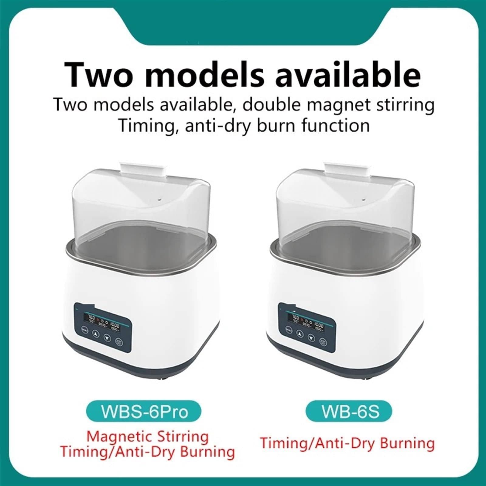 Agitador magnético con calefacción termostática, baño de agua de 3 litros, velocidad ajustable 100-1200 rpm, incluye 2 barras de agitación