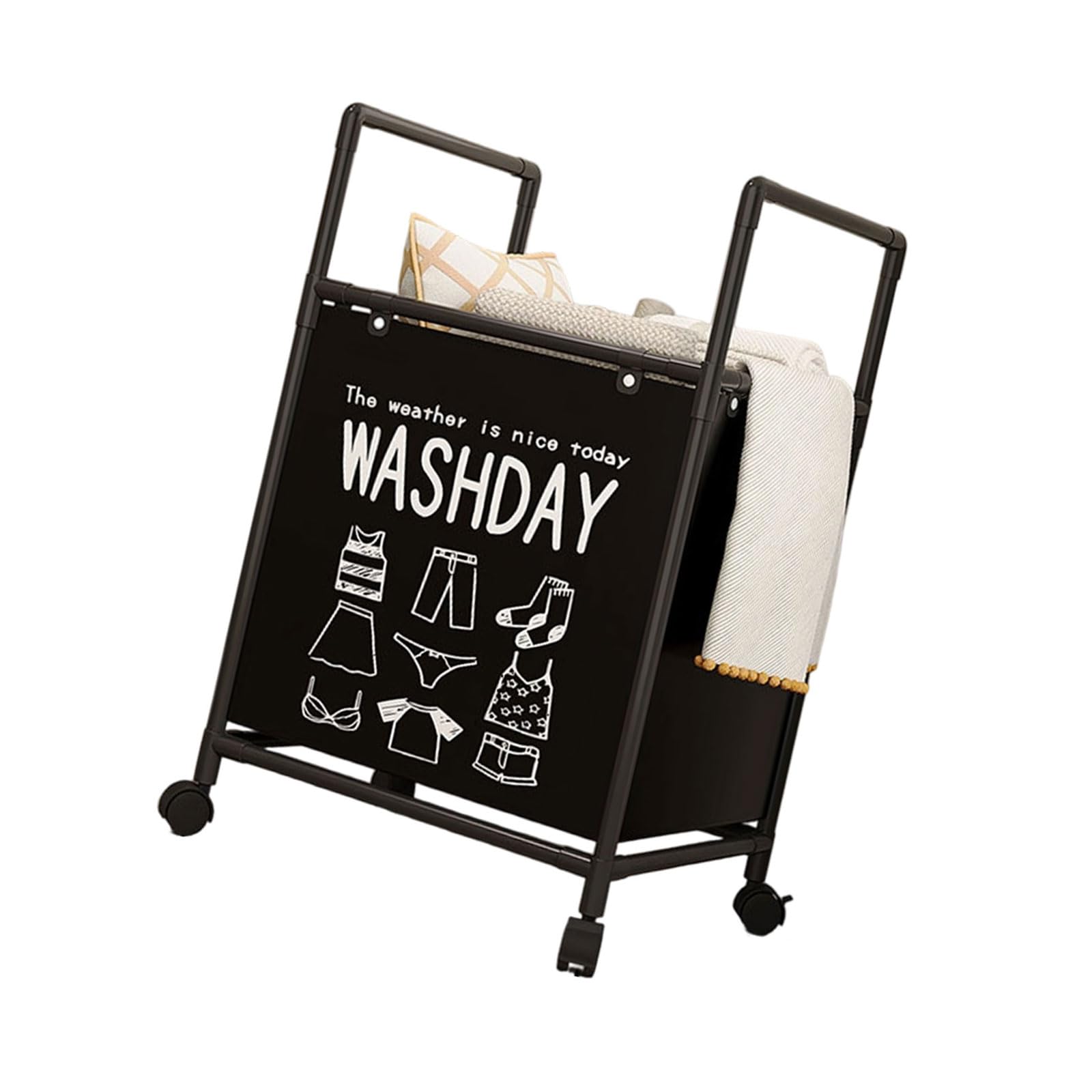 Foldable Clothes Hamper with Rolling Multiple Shelf Designs Space Saving Laundry Basket for Small Space Extendable Laundry Sorter