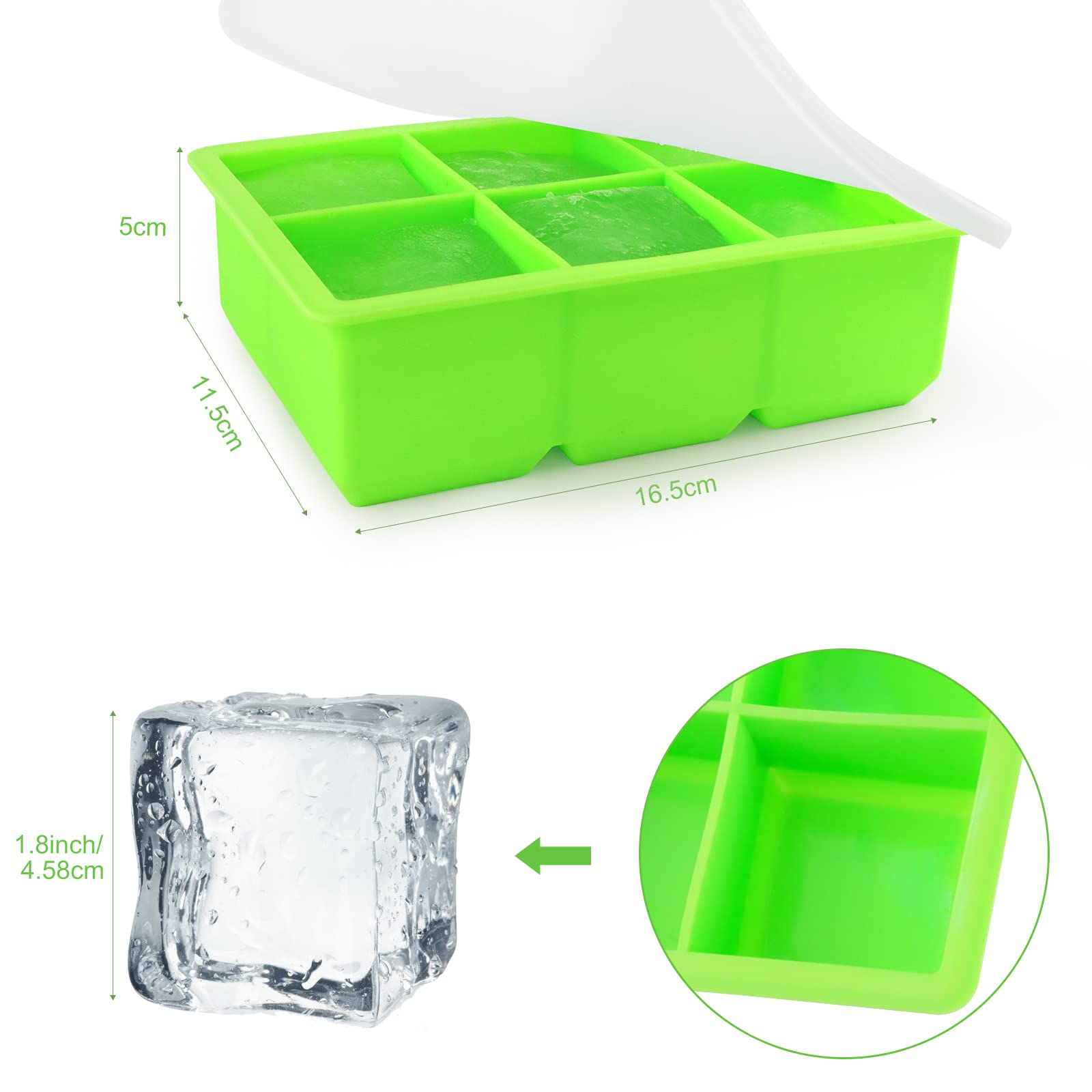 Bac à Glaçons En Silicone (2 Pièces) - Glaçons Ronds Géants, Avec Entonnoir | Sans BPA, Facile à Démouler, Pour Whisky, Cocktails, Aliments Bébé