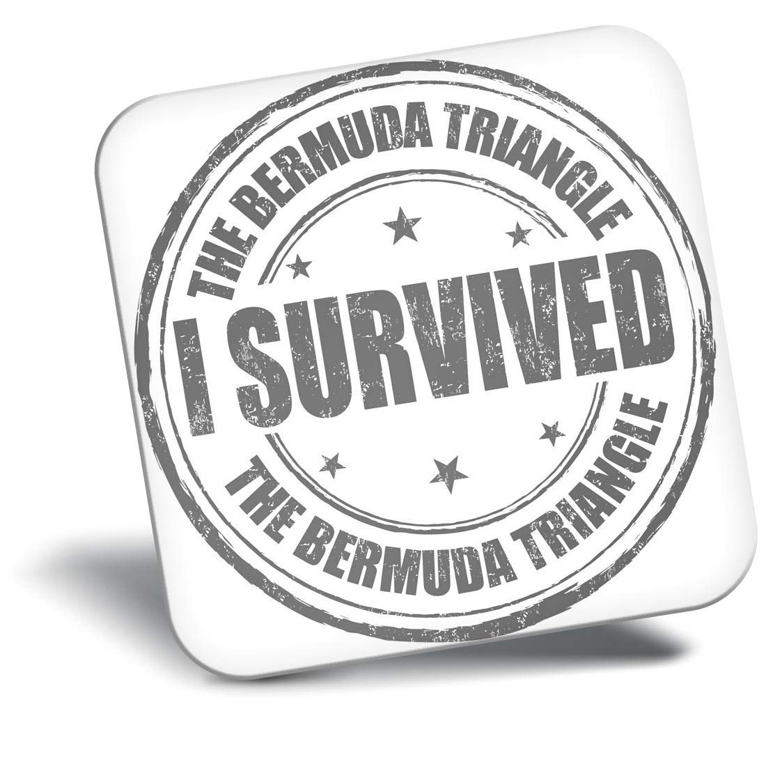 Destination Vinyl ltd Fridge Magnet bw - Funny I Survived The Bermuda Triangle #40153