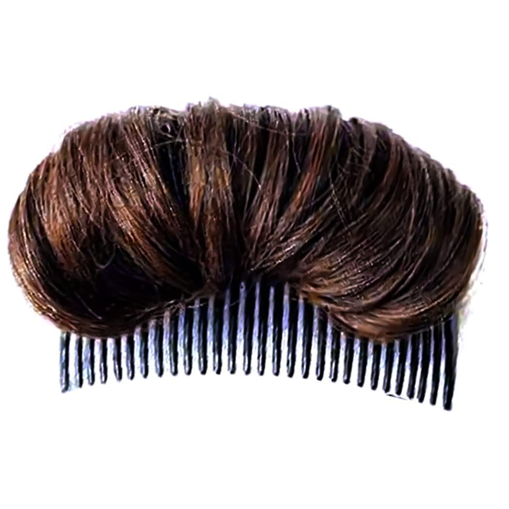 Dark Brown Hair Bun Invisible False Hair Clip, Hair Base Bump Fluffy Pad Styling Insert Tool Volume Fluffy Princess Styling Increased Pad Hair, Bun and Crown Shapers