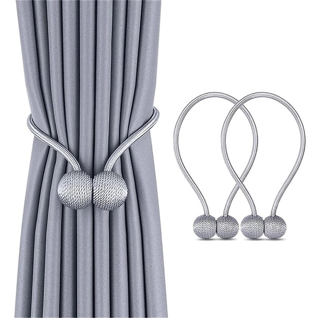 Embrasses De Rideau À Boule Magnétique, 2 Pièces, Accessoires De Corde, Supports De Dos, Clips De Boucle, Crochet, Marron (Noir)