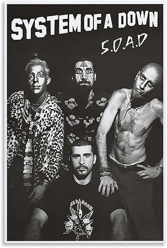 HOUCK Póster en lienzo con diseño de System of A Down-4 Korn de 12 x 18 pulgadas (11.8 x 17.7 in)