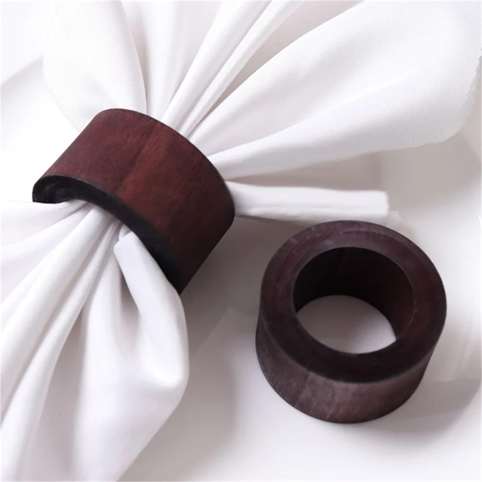 Lot de 24 ronds de serviette en bois pour support de table à manger, décoration de table de vacances