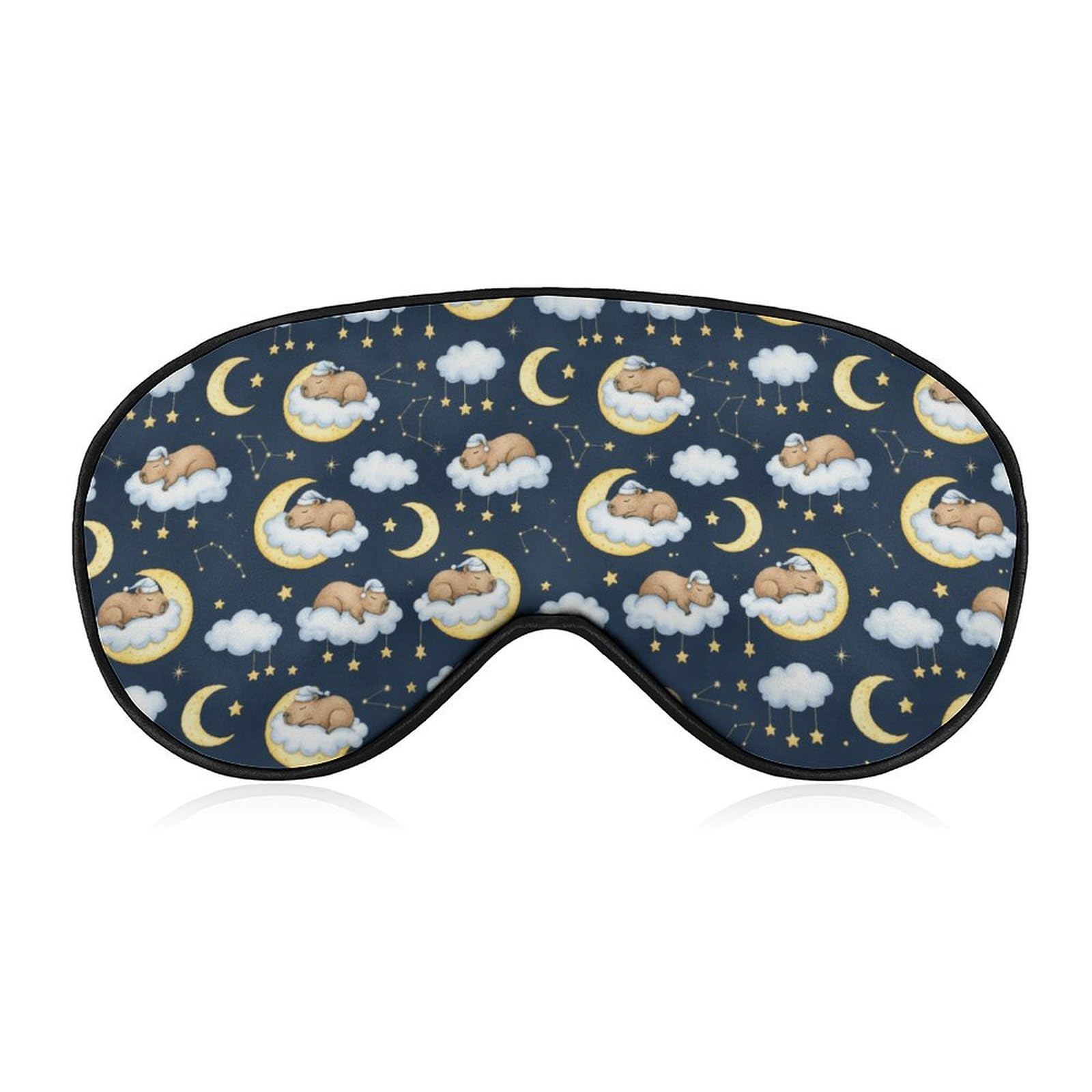 Sleep Mask Blackout Eye Mask for Sleeping Sleeping Bear Moon Night Blindfold for Men Women