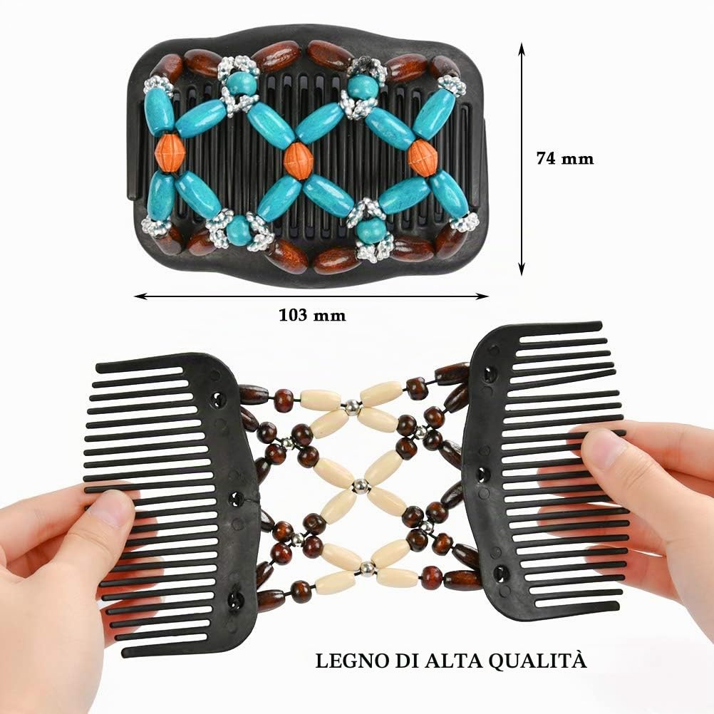 Fermagli a Pettine per Capelli 6Pzs TIMESETL Pettini per Capelli Fermagli per Capelli Elastici Fermacapelli da Donna Eleganti Pettine Elastico per Capelli Doppie Clip per Donne Accessorio per Capelli