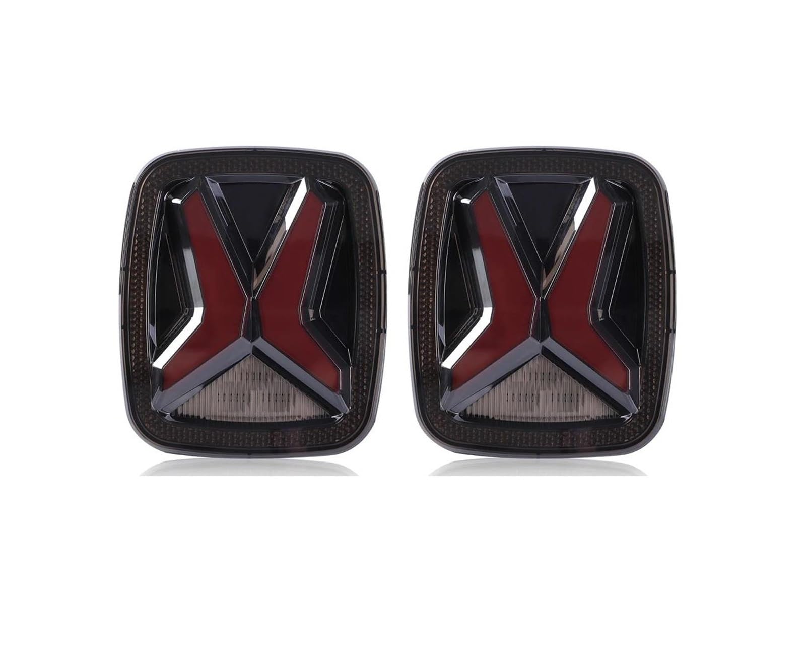 Tail Light Car Rear LED Tail Lights For Jeep For Wrangler CJ TJ YJ 1998-2006 Universal "X"Shape Design Smoked 12v Drl Modified Brake Lamp Trailer Lights(A)