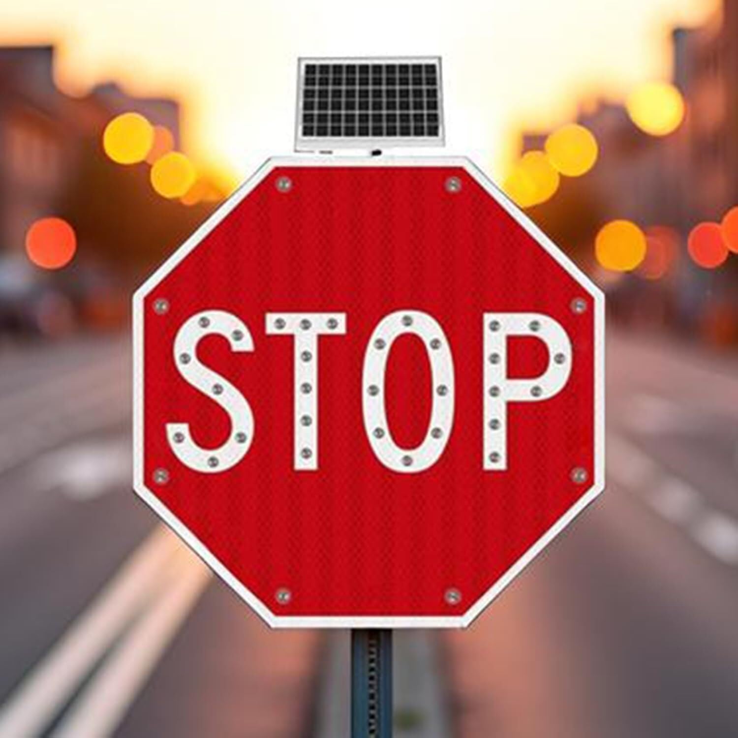 Znak ostrzegawczy LED „Stop” zasilany energią słoneczną odblaskowy odporny na warunki atmosferyczne, przeznaczony do podjazdu, trwały podświetlany o zwiększonej widoczności.