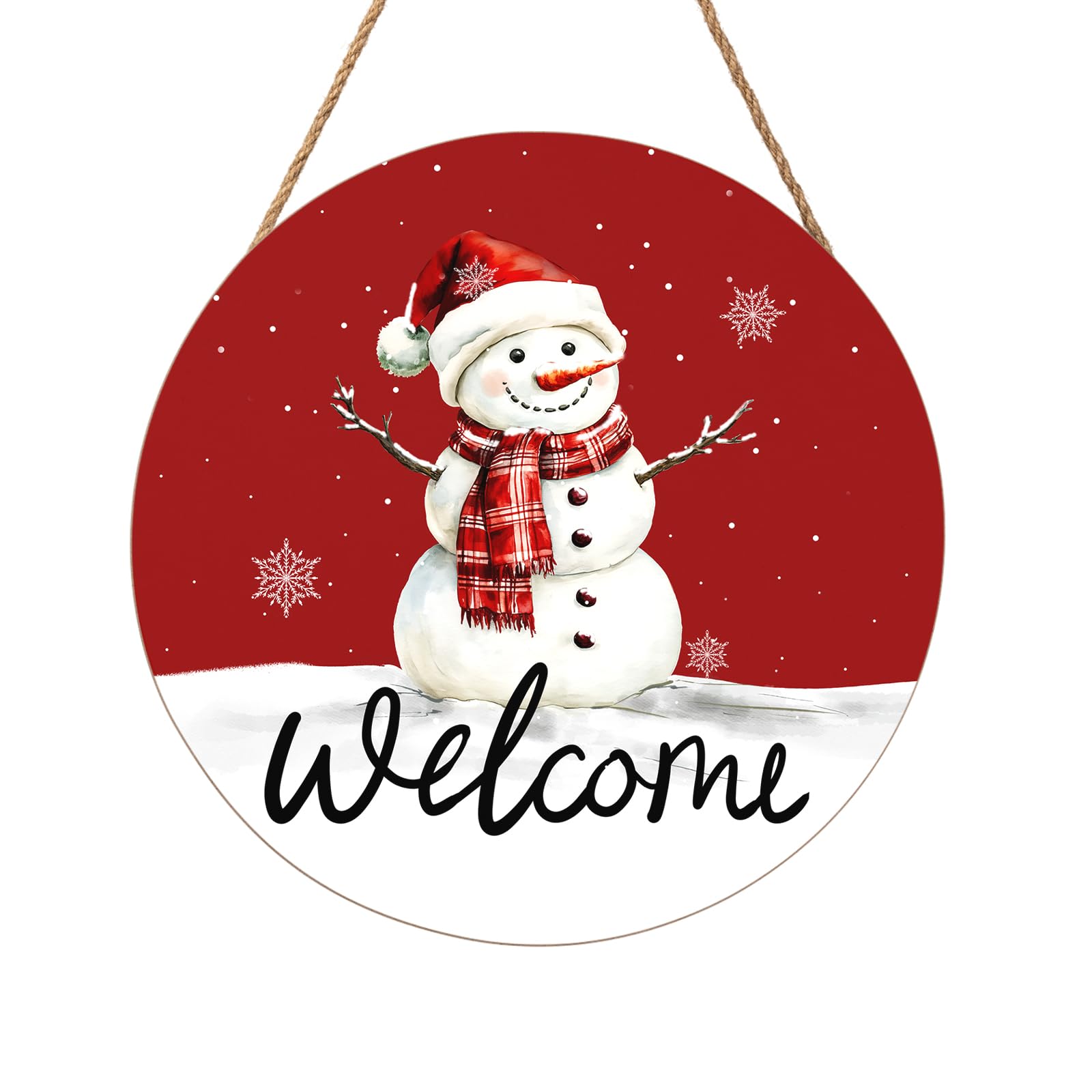 Harooni Snowman Christmas decorations Front Door Sign 12x12 inch