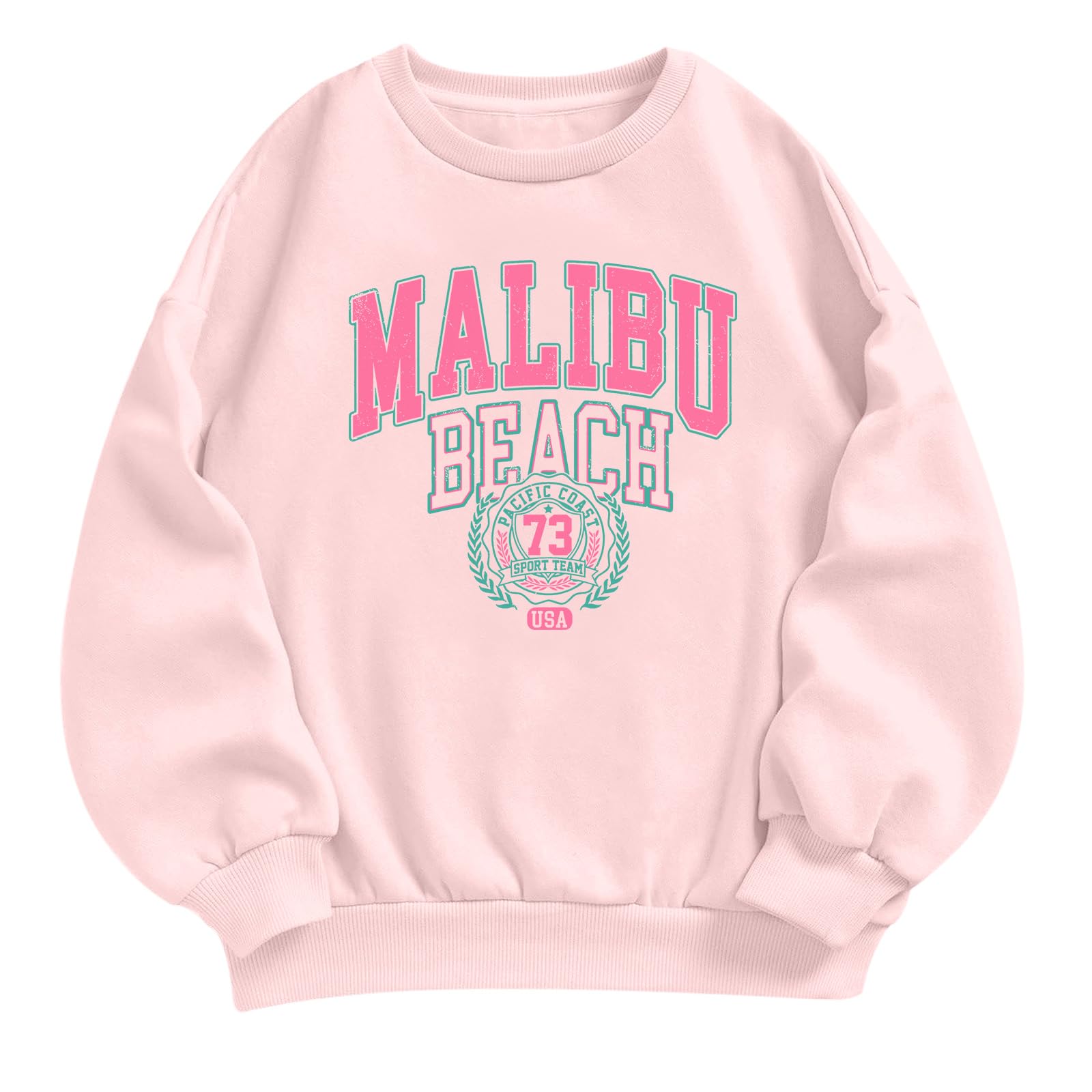 Sulayesh Cute Preppy Letter Graphic Sweatshirts for Teen Girls Oversized Aesthetic Hoodies Crewneck Long Sleeve Pullover Tops