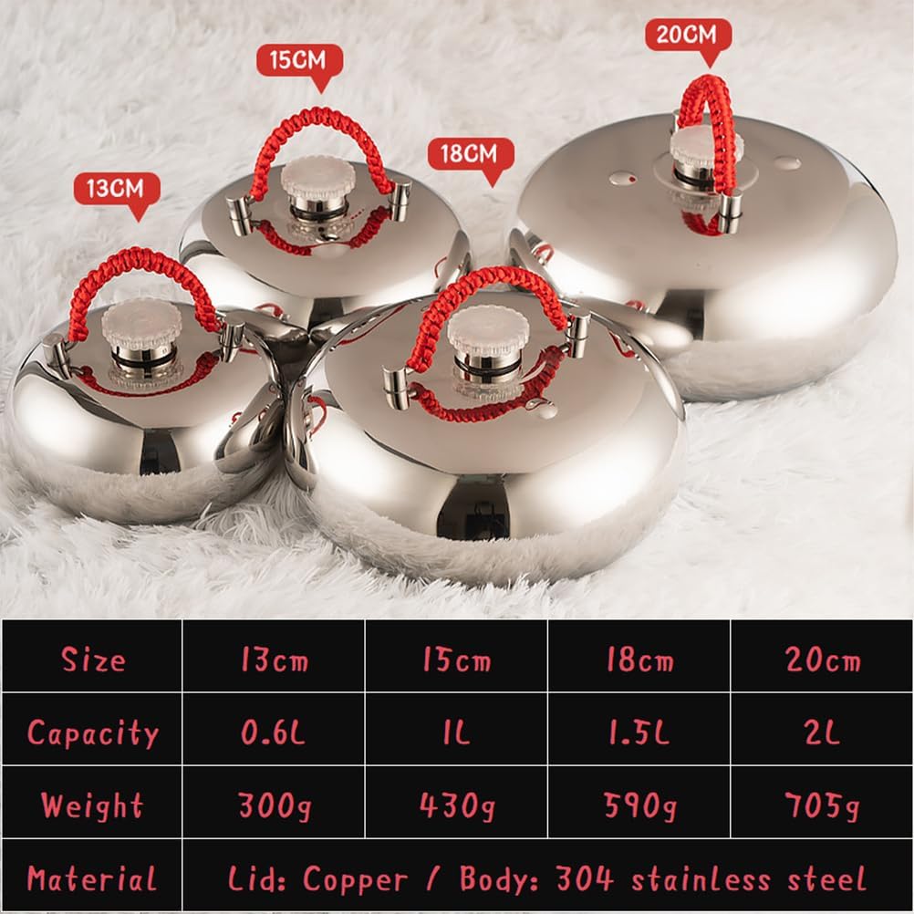 Winter Hand Feet Warmer, Metal Hot Water Bottle with Sealing Stopper, 0.6l/1l/1.5l/2l Bed Warmer for Hands & Feet,0.6l