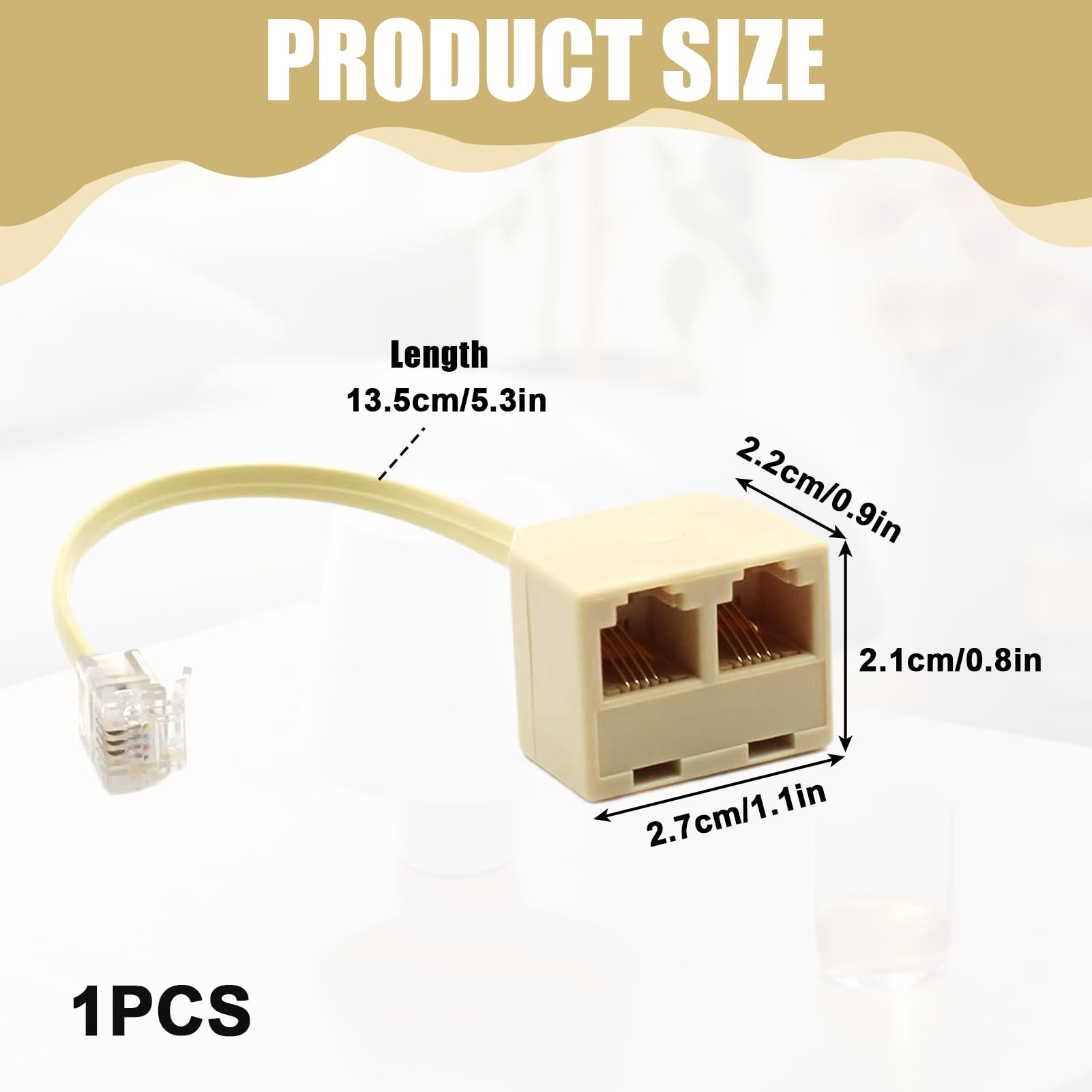 Cable RJ11, Adaptateur Telephone Fixe pour Box 10 Cm, Adaptateurs de Câble Téléphonique avec Répartiteur de Prise RJ11 6P4C, Répartiteur de Téléphone
