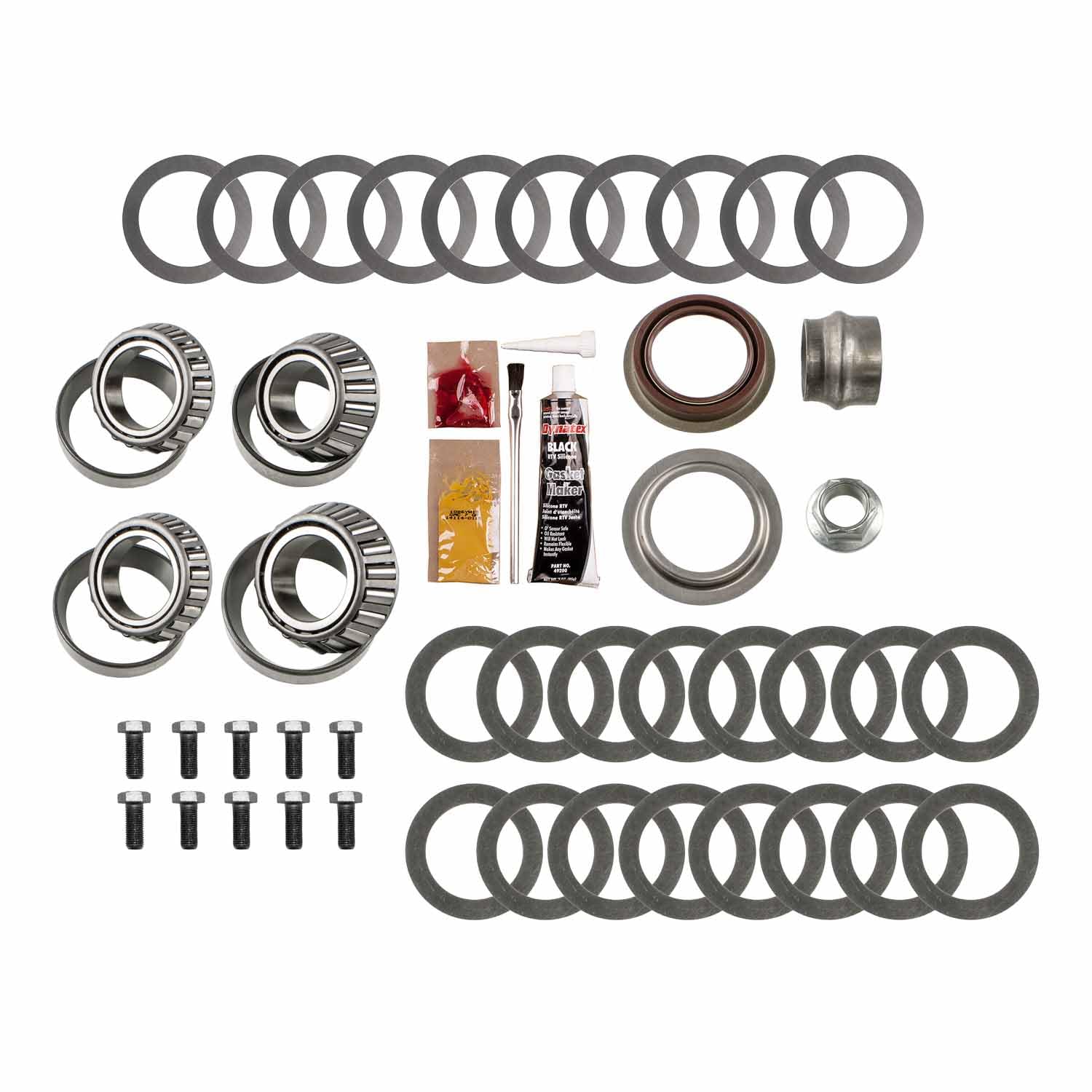 Kit de cojinetes diferencial Motive Gear R30RJKMKT. Reemplaza el kit maestro de reversa Dana 30. Incluye cojinetes Timken. Compatible con Jeep Wrangler 2007-2018, Liberty 2008-2012, Dodge Nitro 2007-2011.