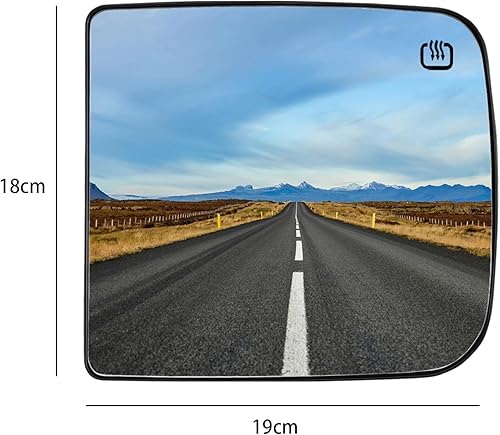 Miniatura 2 de LOIYLLEN Espejo retrovisor lateral del pasajero, vidrio plano de paso derecho, espejos de remolque con soporte trasero y repuesto calefactable para