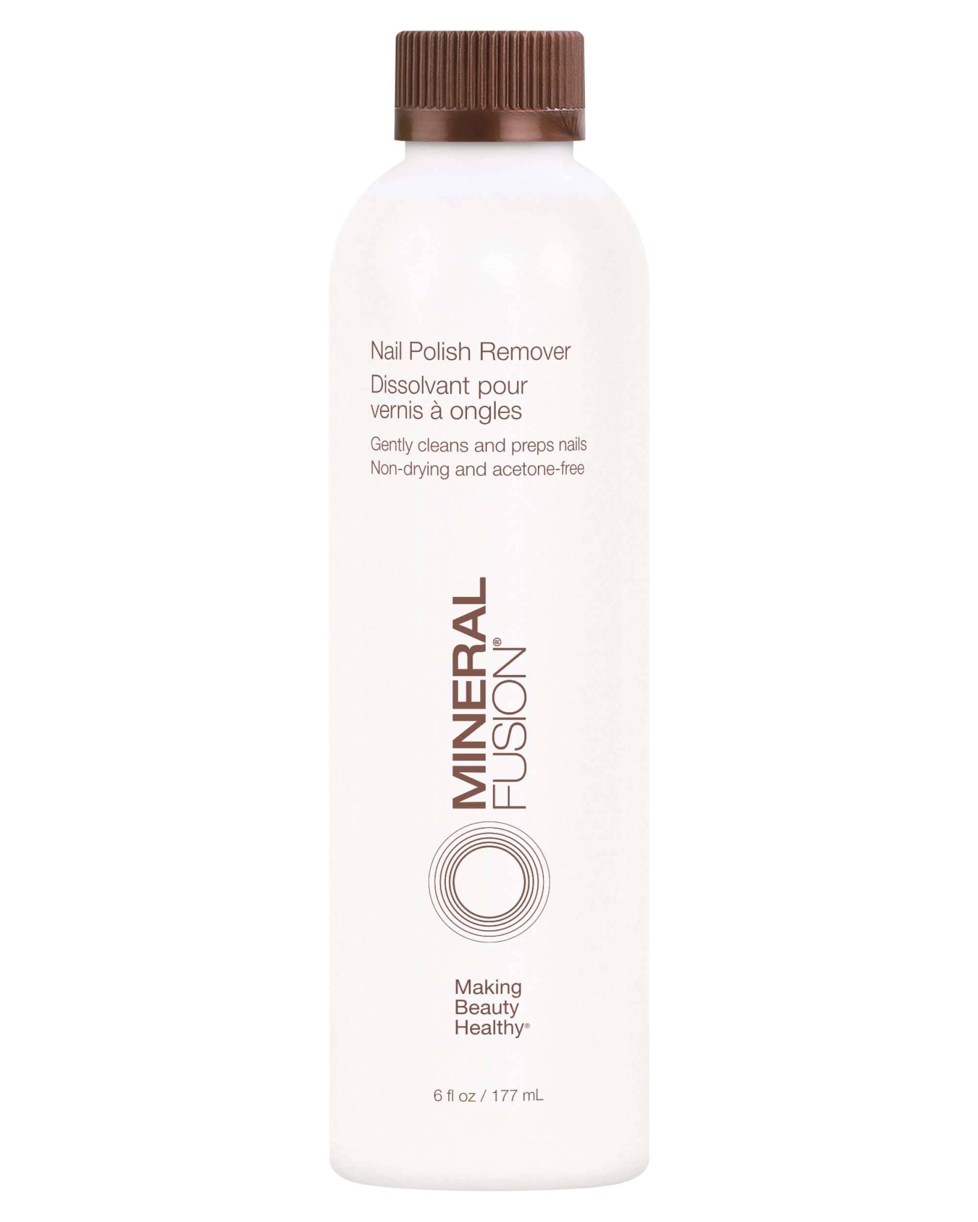 Mineral Fusion Nail Polish Remover - Acetone-Free Nail Care with Natural Solvents - Non Drying Liquid Formula - 6 fl oz