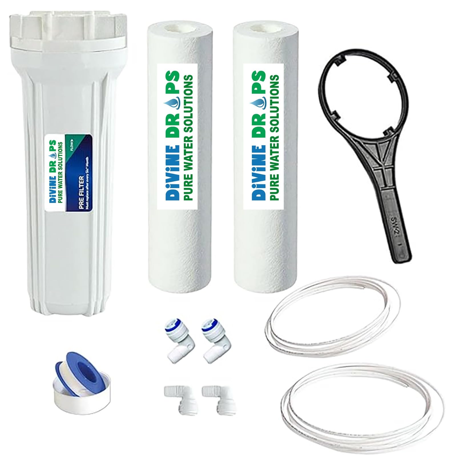 ディバインフロー DIVINE DROPS RO Inline Filter Set (Sediment + Carbon) for All RO