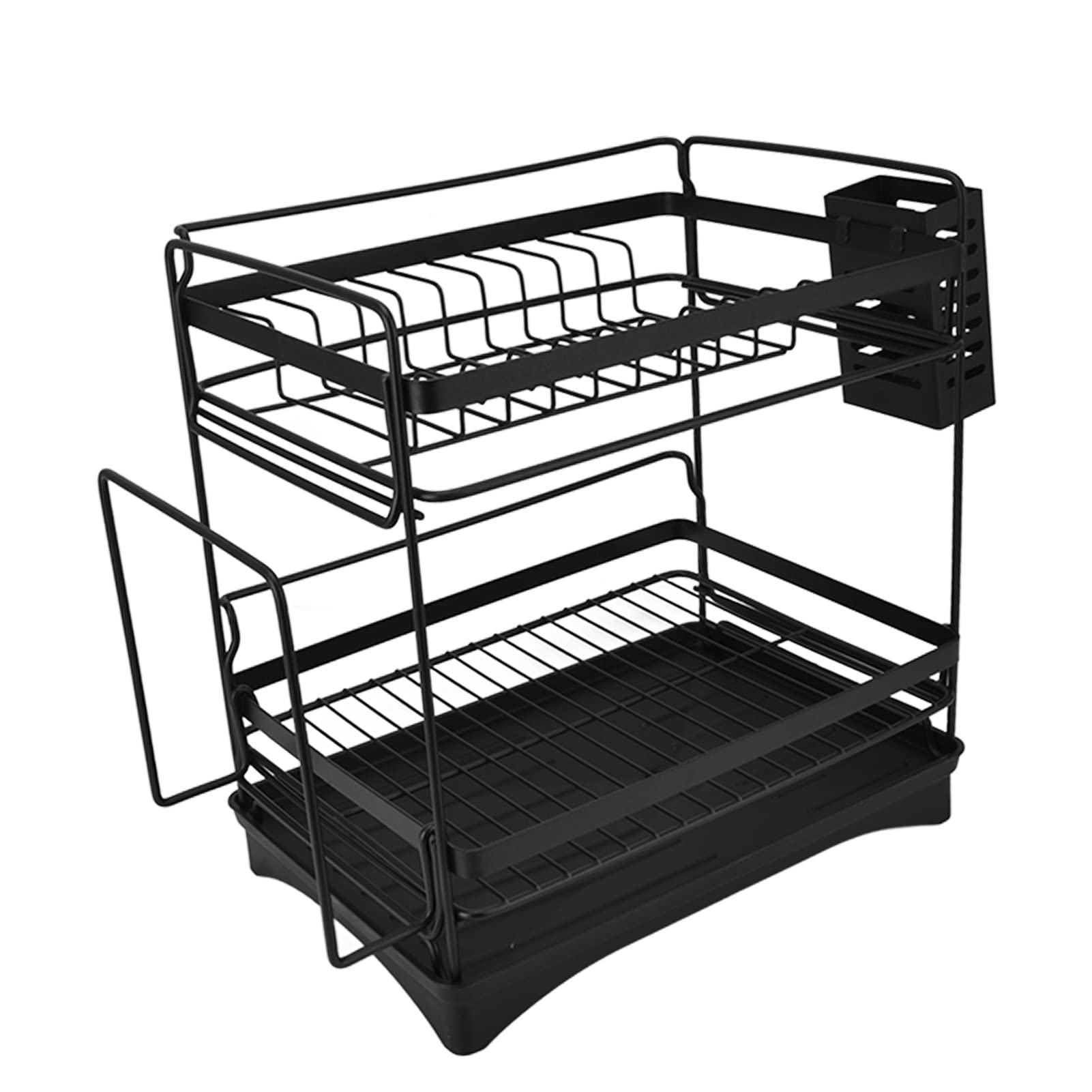 genericKitchen Dish Drainer Holder, Neat Storage Double Layer Space Saving Dish Rack Stable for Countertop