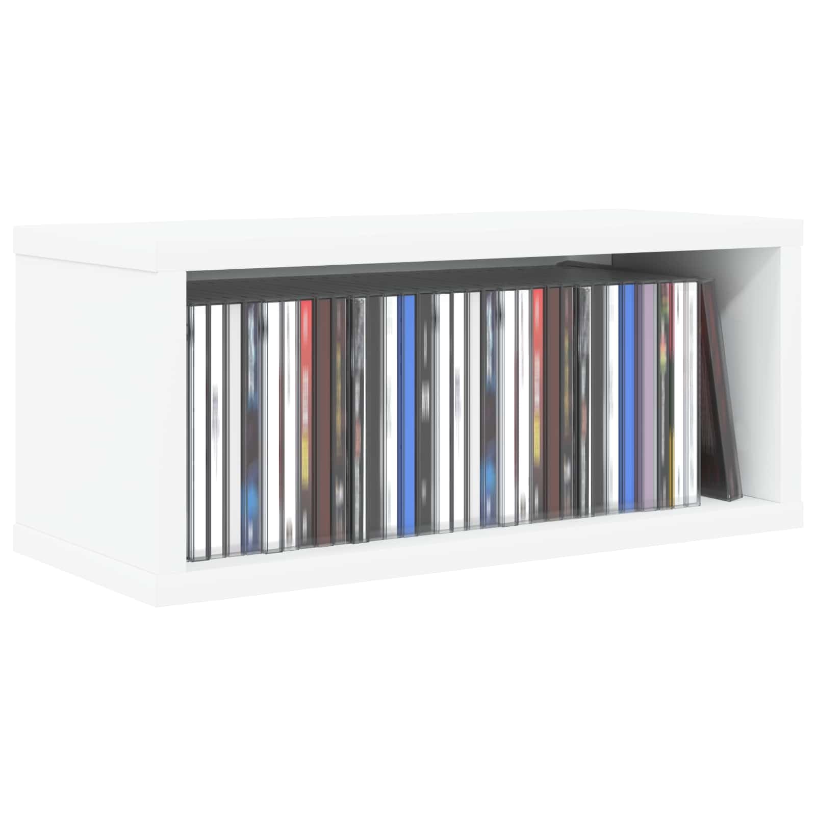 Hothingwell CD-Regal, 40 x 17 x 17 cm, Weiß, 2 Stück