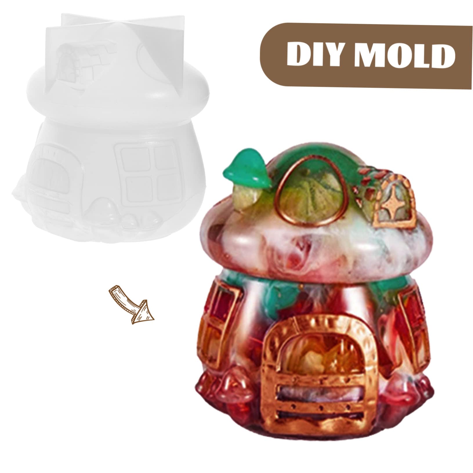 Angoily 4 Ensembles Moule de Champignons à Colle Plateau Nombre Moule de coulée de Plaque Pâtisserie moules pour résine époxy Moule à Assiette en Silicone Gel de silice