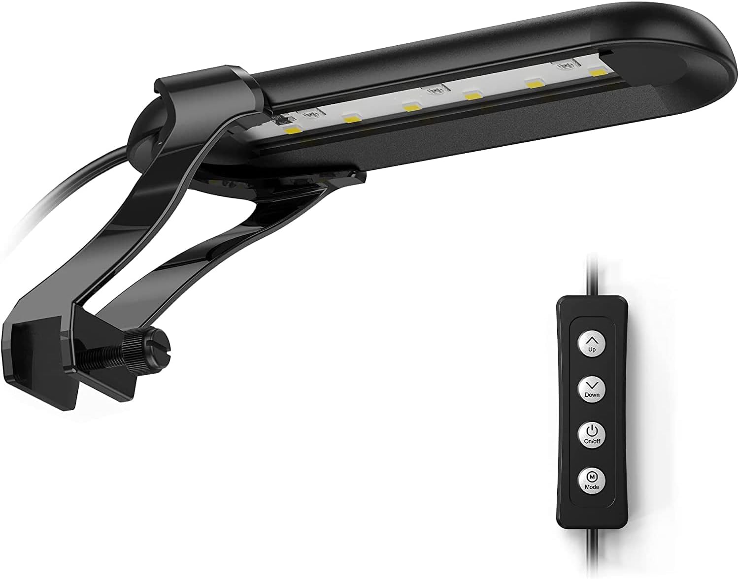 Luz LED para acuario de 6 W con clip, lámpara de espectro completo RGB Nano con 14 modos de iluminación, control remoto, temporizador y brillo ajustable para acuarios plantados y