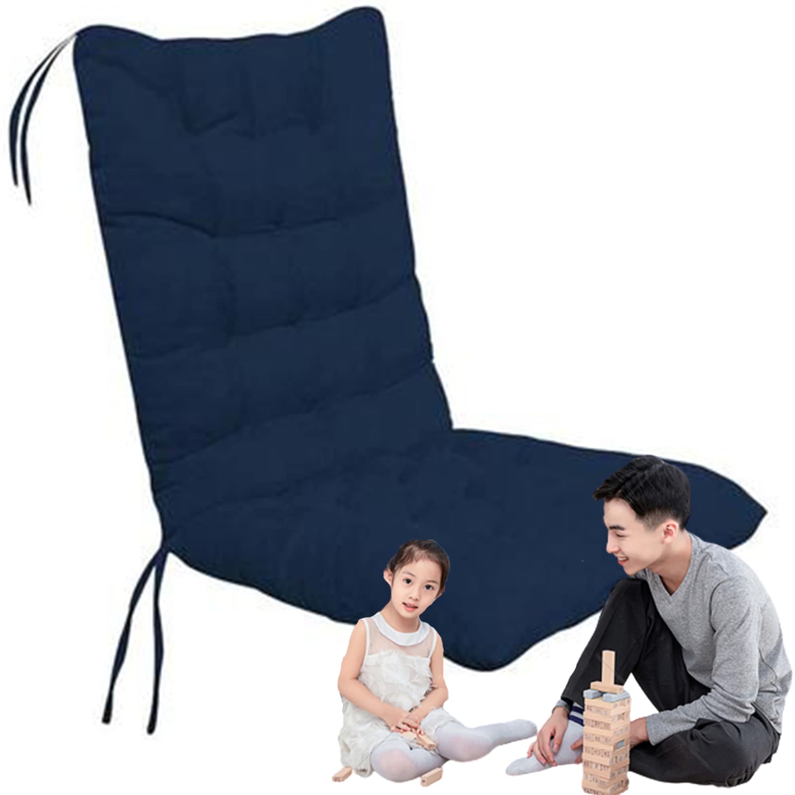 Lounge Stoel Kussen, Patio Bedrukt Hoge Rugkussen met Banden Antislip Schommelstoel Kussen voor Indoor Outdoor Sofa Bank Fauteuil Kussens-D-53x158cm