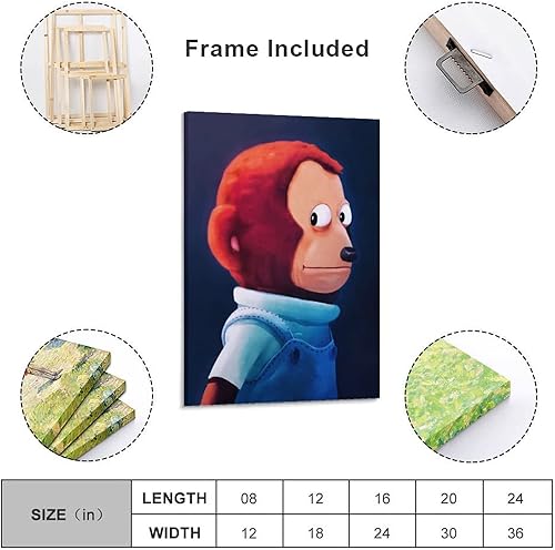 Miniatura 2 de Monkey Puppet Meme Poster Canvas Wall Art Holiday Gift Wall Decoration Picture Print Home Decor Poster Wall Art Hanging Picture Print Bedroom