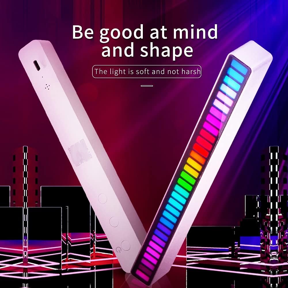 RGB Pickup Atmosphere Light Music Car Rhythm Light Car LED Atmosphere Light Phantom Color Voice Control Music Sensor Light(D)
