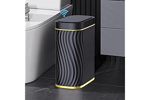 steo spce Sensor Touchless Black and Gold Bathroom Small Can