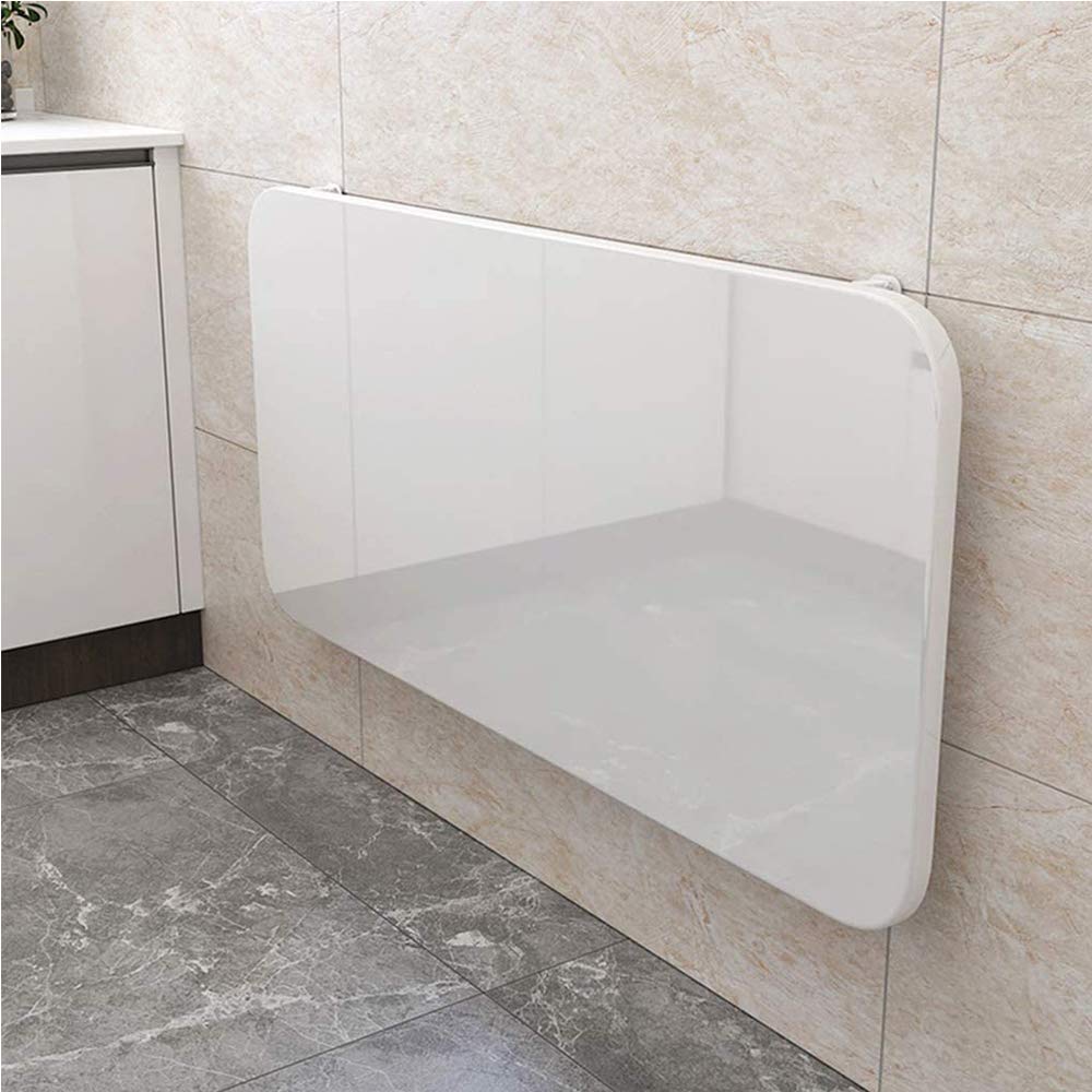 Staffa pieghevole da parete per tavolo e sgabello, resistente, in acciaio laminato a freddo, design salvaspazio, 50,8 x 50,8 cm, finitura bianca, ideale per piccoli spazi