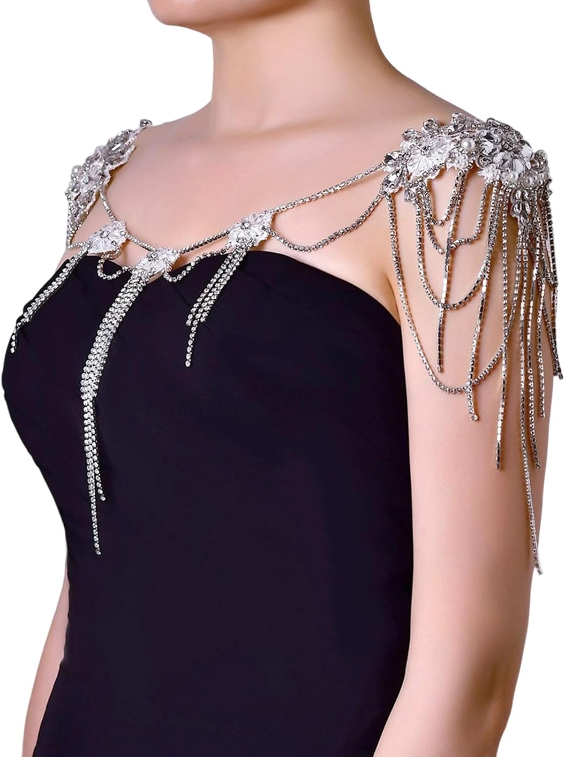 Beaded Tassels Chain Body Jewelry Adjustable Bridal Accessory for Beach Event and Evening Celebrations Bridal Body Jewelry with Fringe
