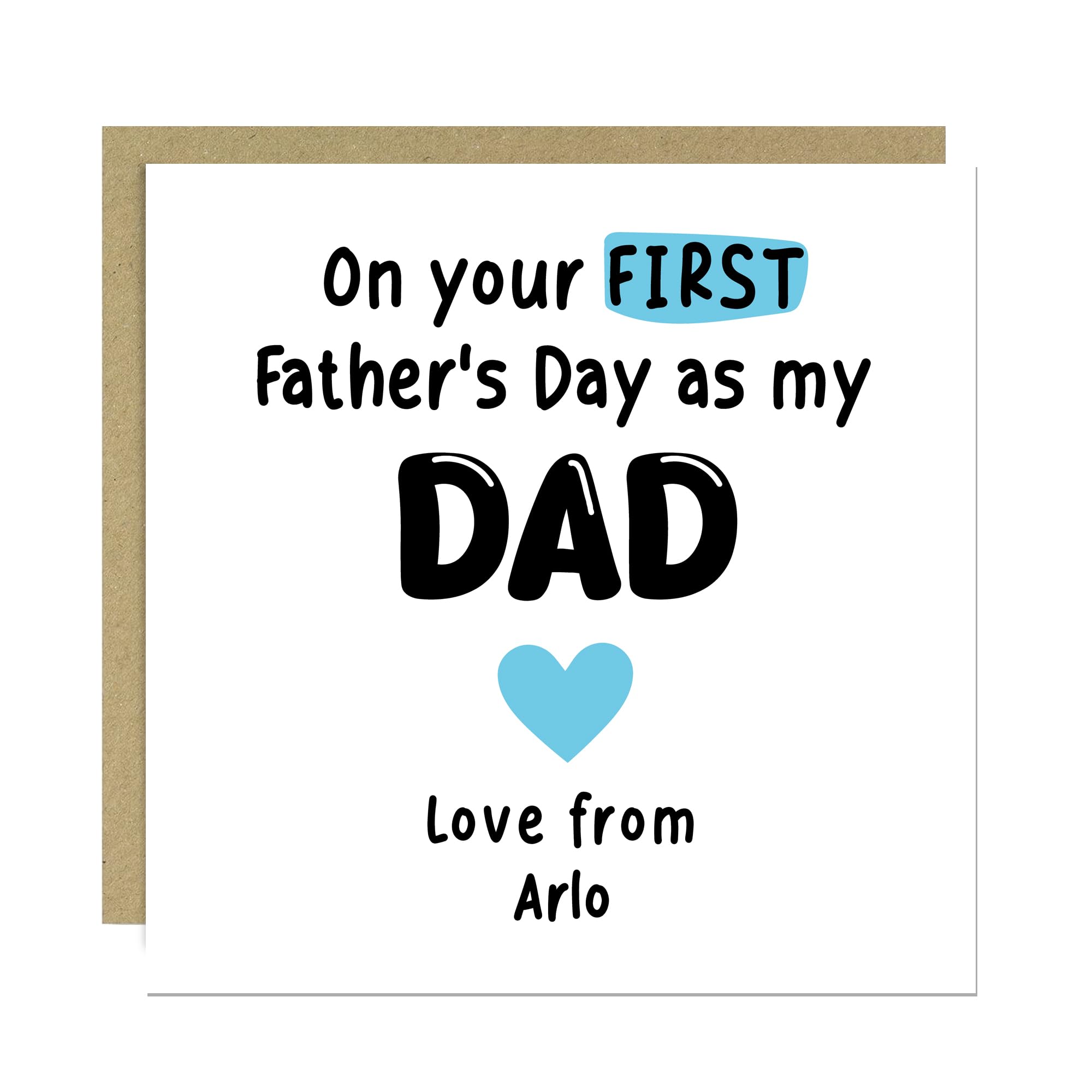 RED OCEAN First Fathers Day Card For Dad Daddy Personalised Dad Card From Daughter Son With Envelope From Baby Girl Baby Boy