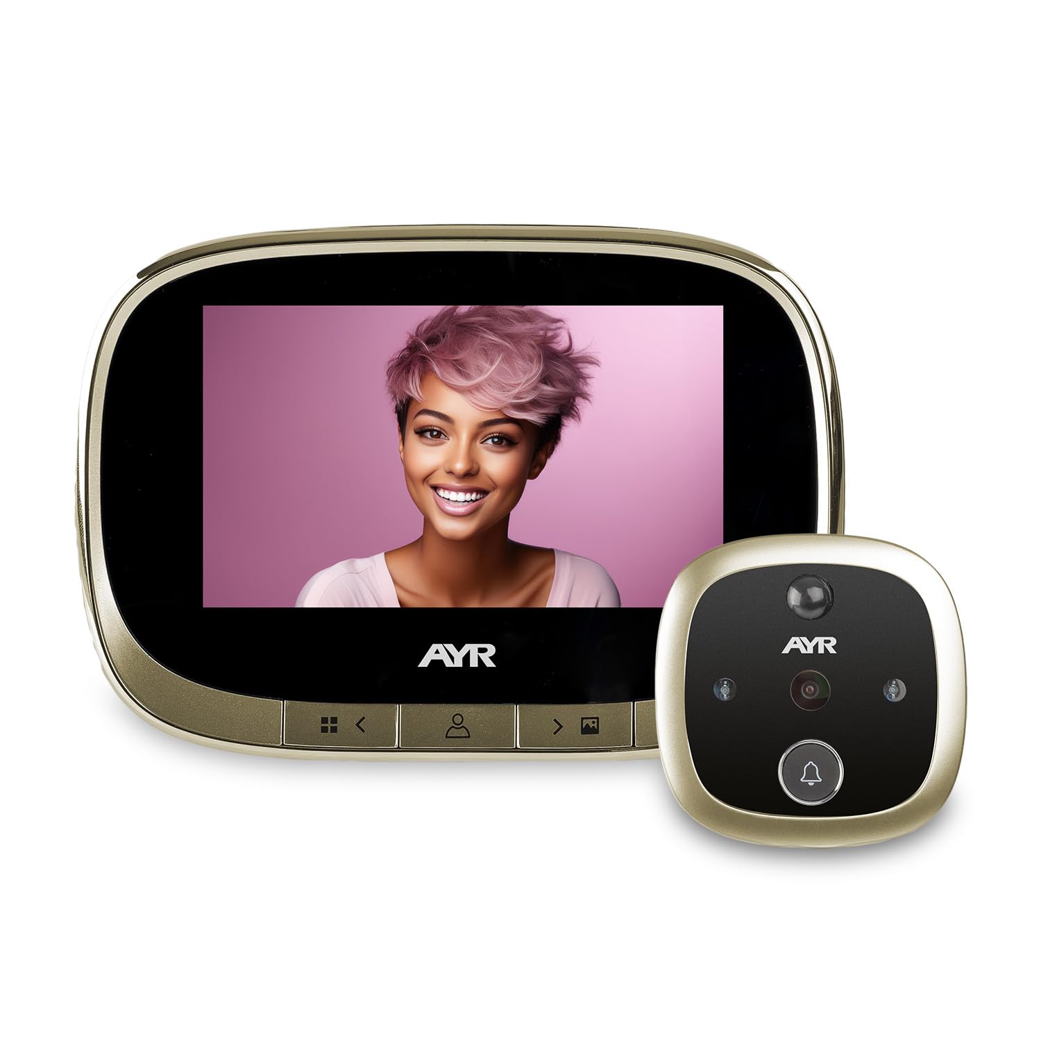 Mirilla Digital AYR 764. Protege TU Puerta. Gran Pantalla de 4,3", Sensor de Movimiento, Infrarrojos y visión Nocturna. GRABA si Hay Alguien en tu Puerta.