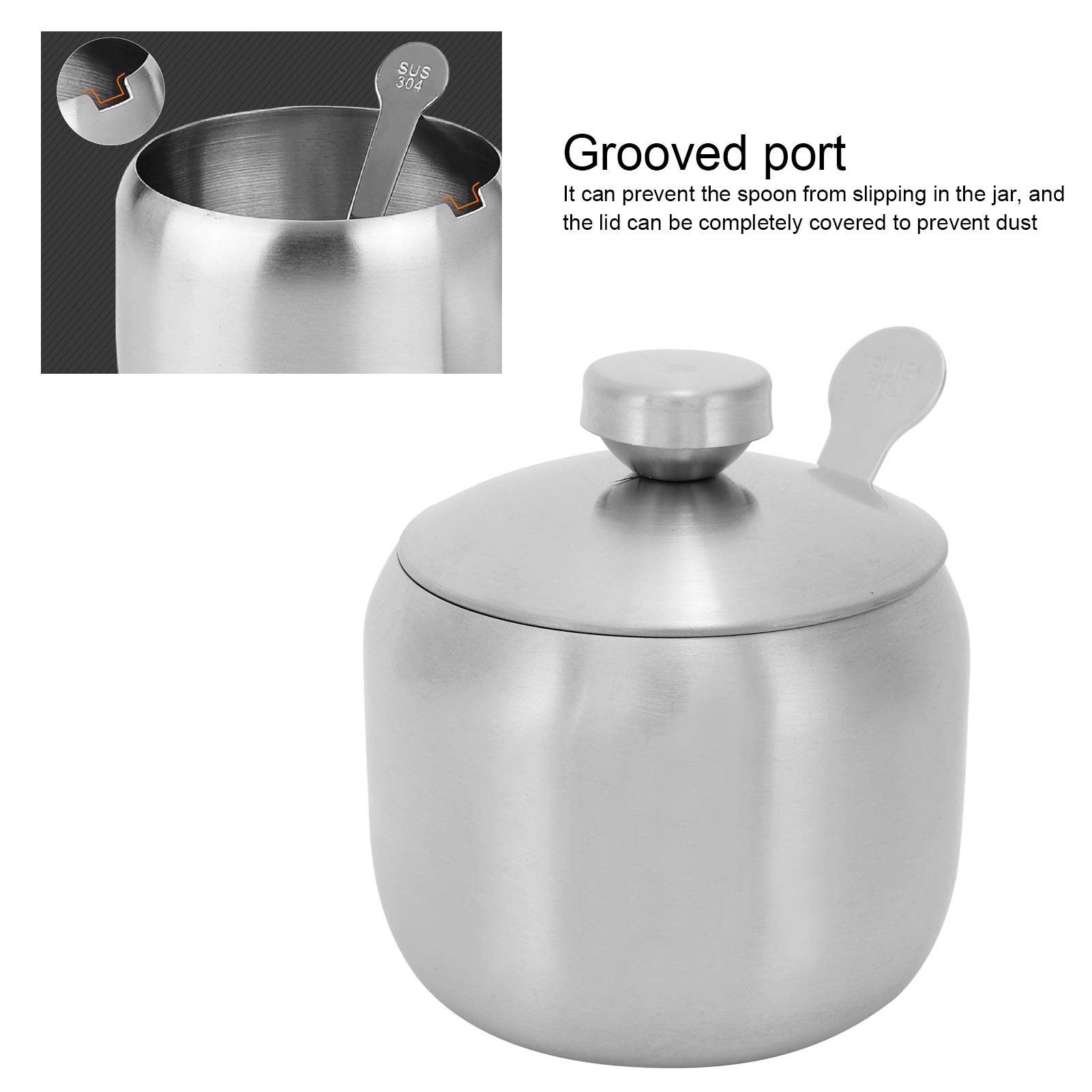 3-teiliges Edelstahl-Gewürzglas-Set mit drehbarem Stand, Deckeln & Löffeln – Wiederverwendbare Dosen für Salz, Zucker, Kaffee – Perfekt für Küche & Ordnung