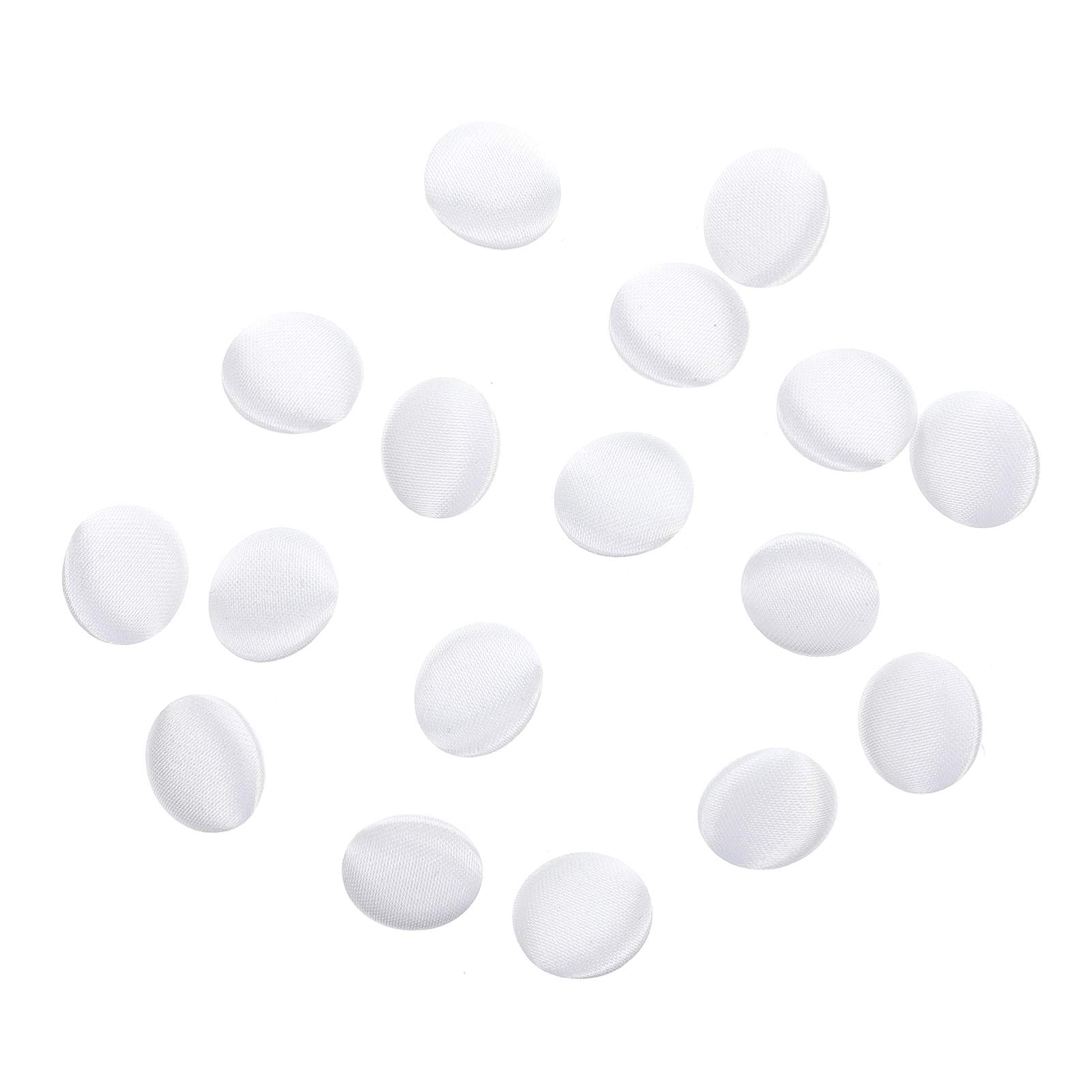 TEHAUX 60pezzi Bottoni Rivestiti Per Tuxedo e Da Sposa Bottoni Rotondi Stoffa Per Progetti Fai Te Colore Bianco