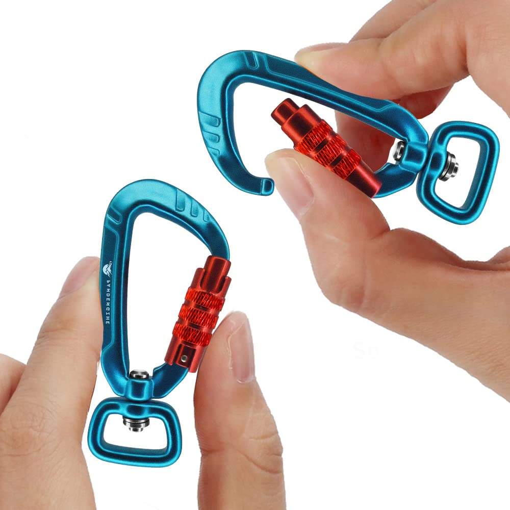Mousqueton à Verrouillage Automatique de 6,3 cm 4,5 KN 458,6 kg avec Fermoir pivotant pour Laisse de Chien, Porte-clés, Sac à Dos