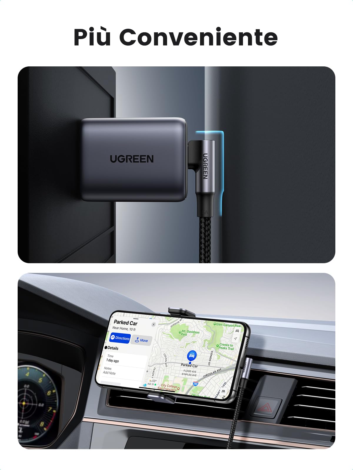 UGREEN 100W Cavo USB C PD 3.0, Cable Type C Ricarica Rapida 20V 5A Lega di Alluminio, Compatibile con MacBook, iPad Air, ASUS, iPhone 17 Pro Max Air/ 16/15, Galaxy S25/S24, Pixel 10/9