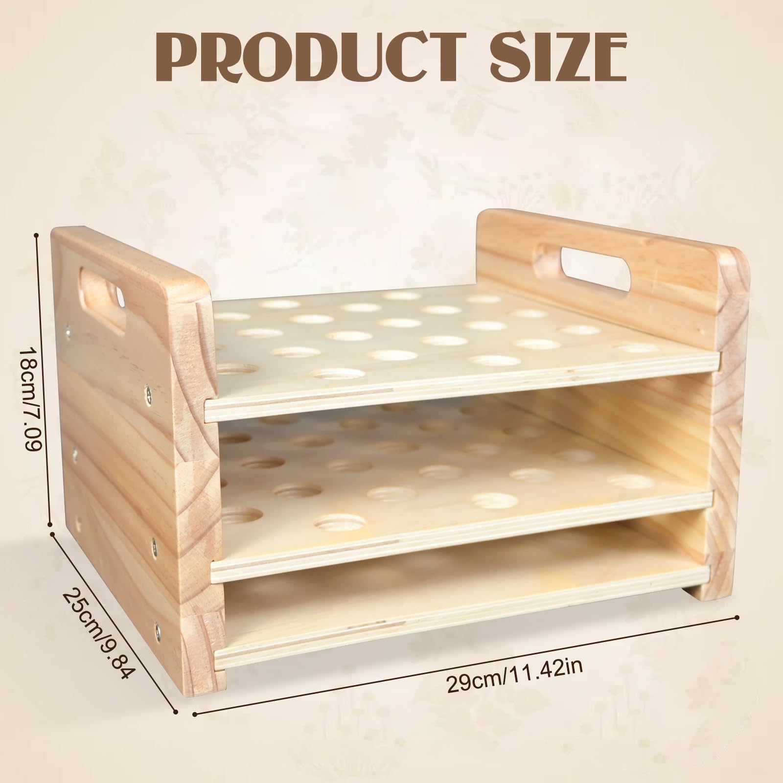 Supporto per forbici in legno, 24 fori, in legno naturale, organizer per sopracciglia, penne, pennelli da trucco, organizer da scrivania per aule, ufficio, barbiere, casa