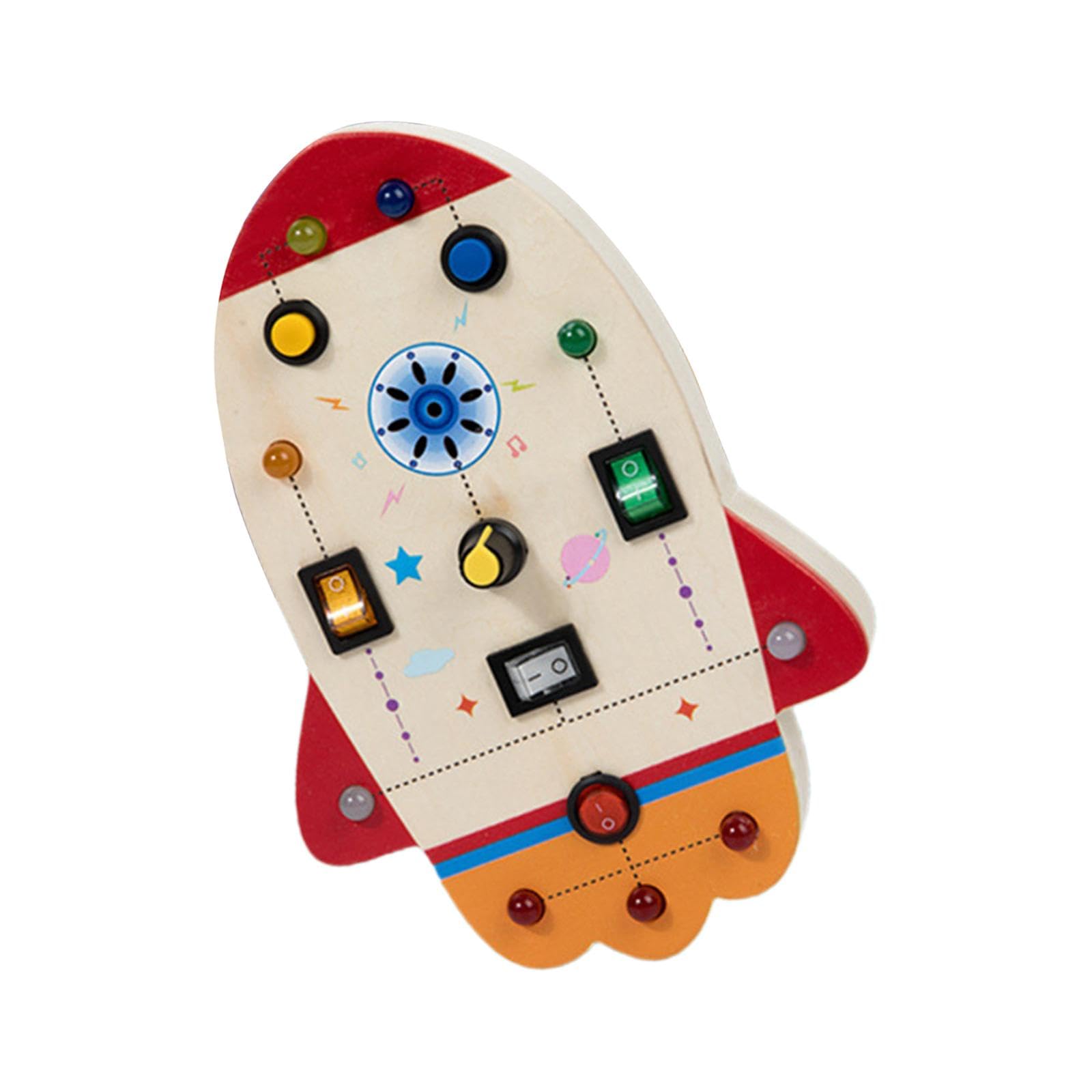 Tableau D'activités Sensoriel En Bois, Jouet éducatif pour Le Développement de La Motricité Fine et La Manipulation Interactive, Adapté Aux Enfant, Fusée