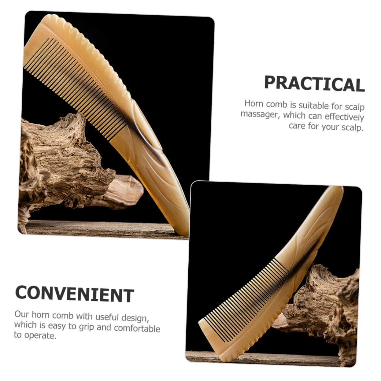 Beaupretty 3 Pièces Peigne En Bois Fin Peigne à Moustache à Cheveux En Bois Naturel s De Coiffure Pour Femmes De Soin Des Cheveux Masseur Homme Antistatique Cornes
